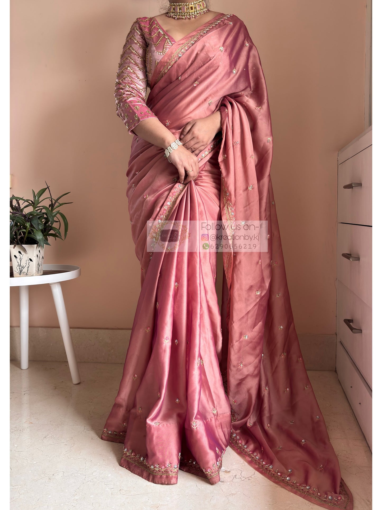 Summer Mauve Pink Saree Kreation by KJ