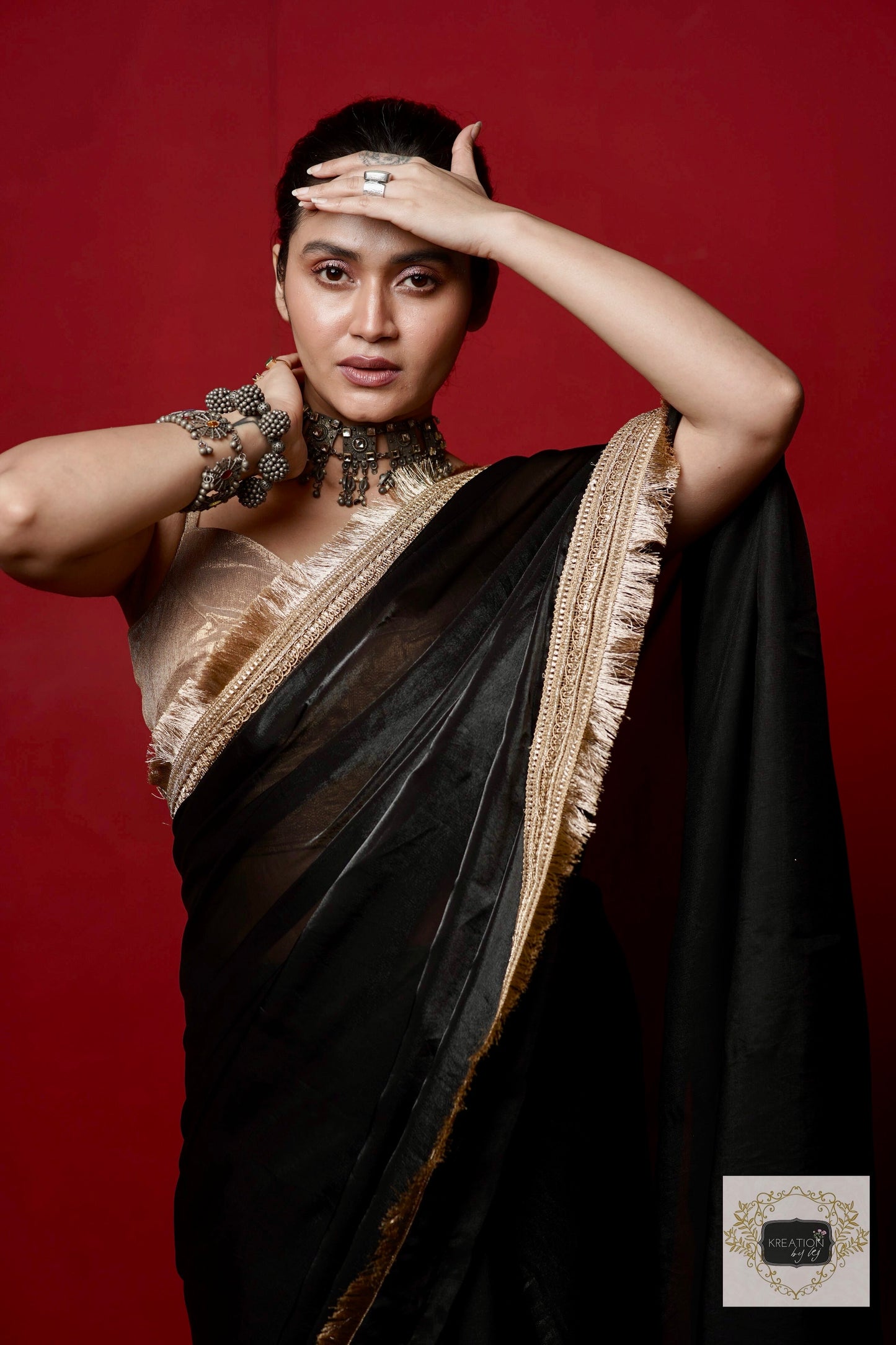 Black Banno Saree kreationbykj