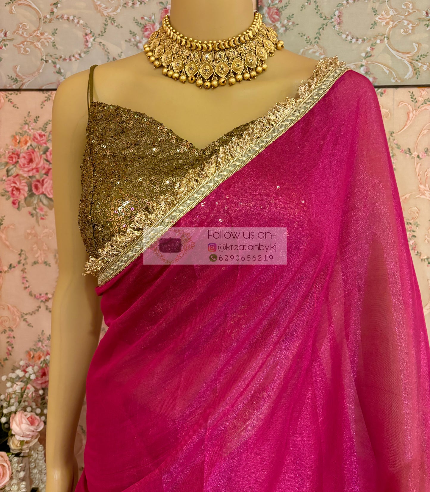 Gulabi Banno Tissue Saree