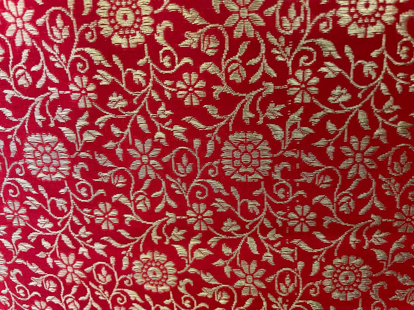 Red Banarasi Brocade Fabric