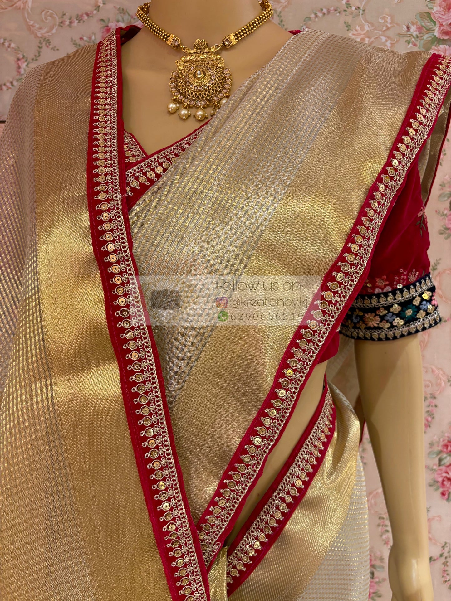 Shubho Designer Tissue Banarsi Saree For Durga Puja kreationbykj
