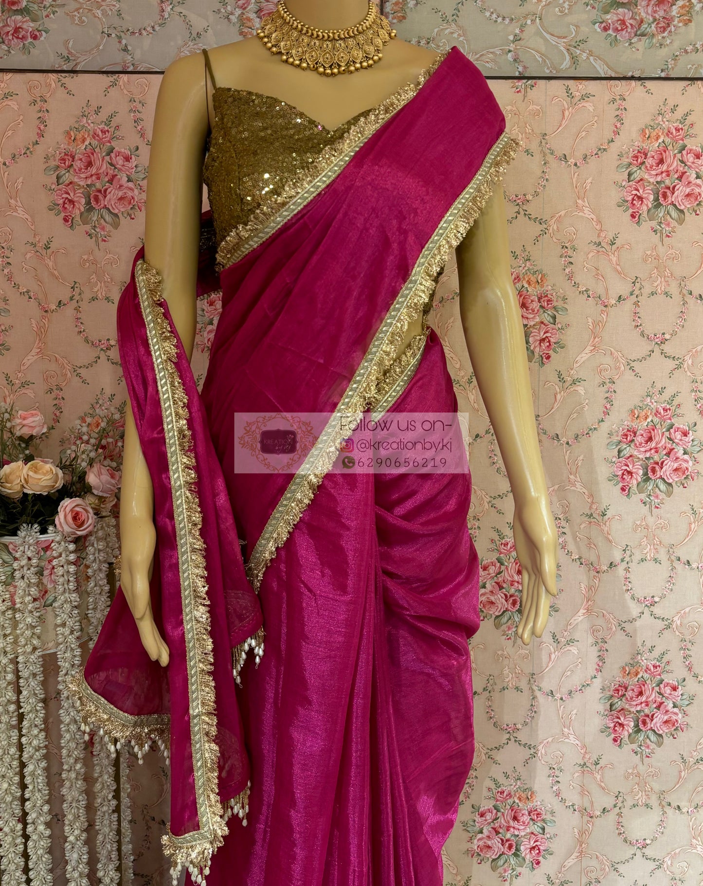 Gulabi Banno Tissue Saree