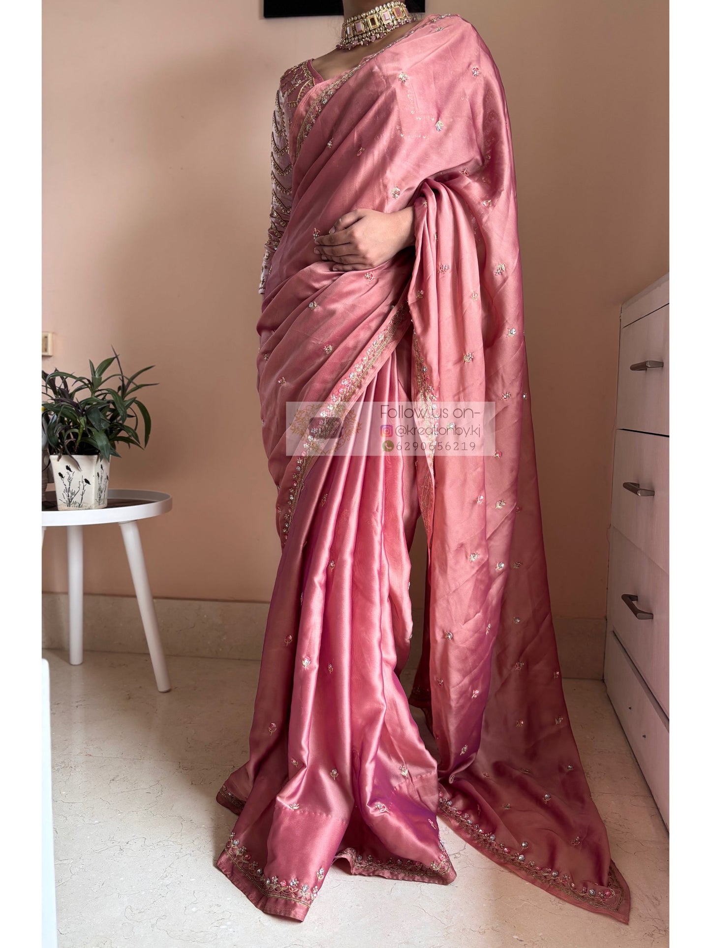 Summer Mauve Pink Saree Kreation by KJ