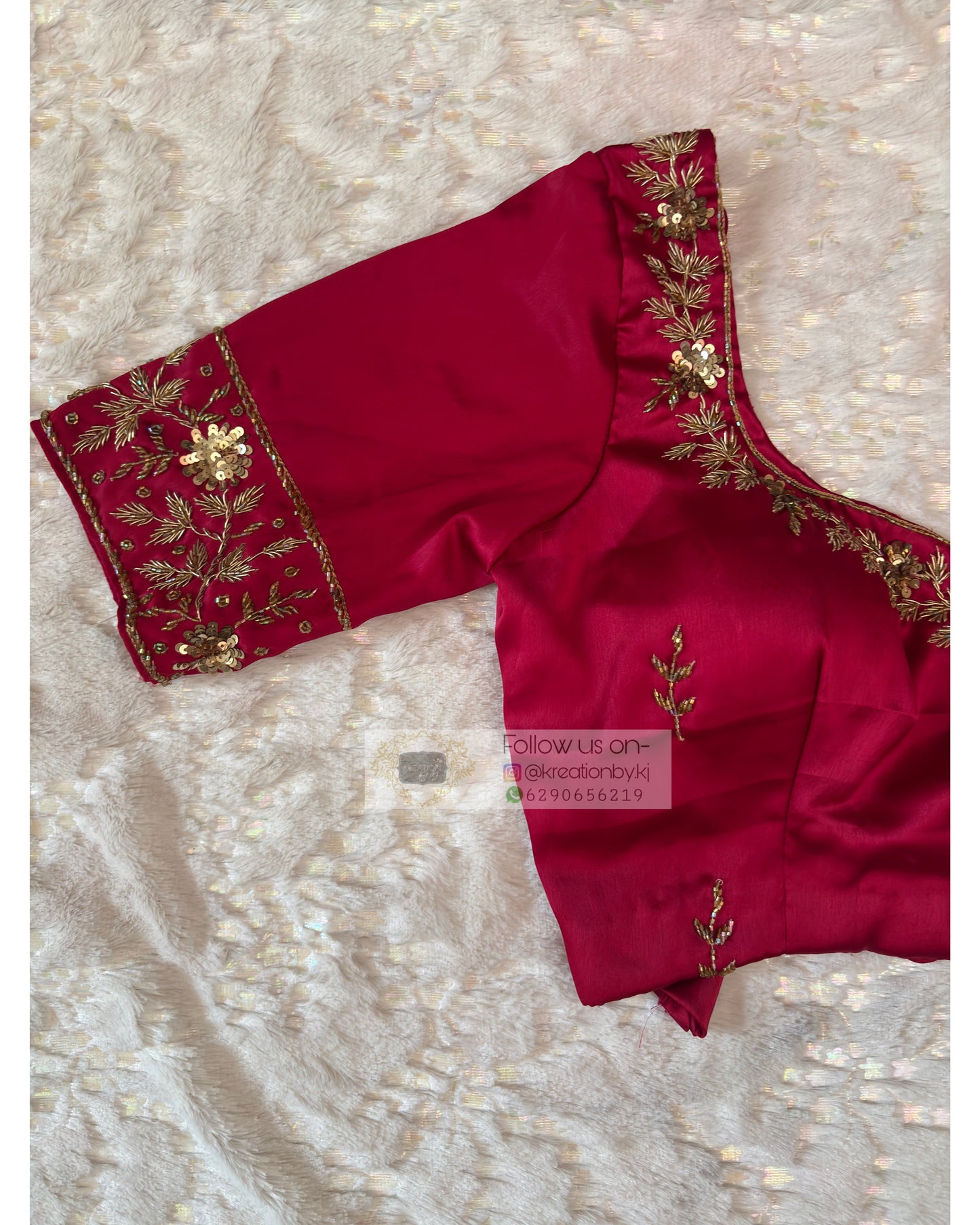 Hot Pink Designer Zardosi Blouse Piece kreationbykj