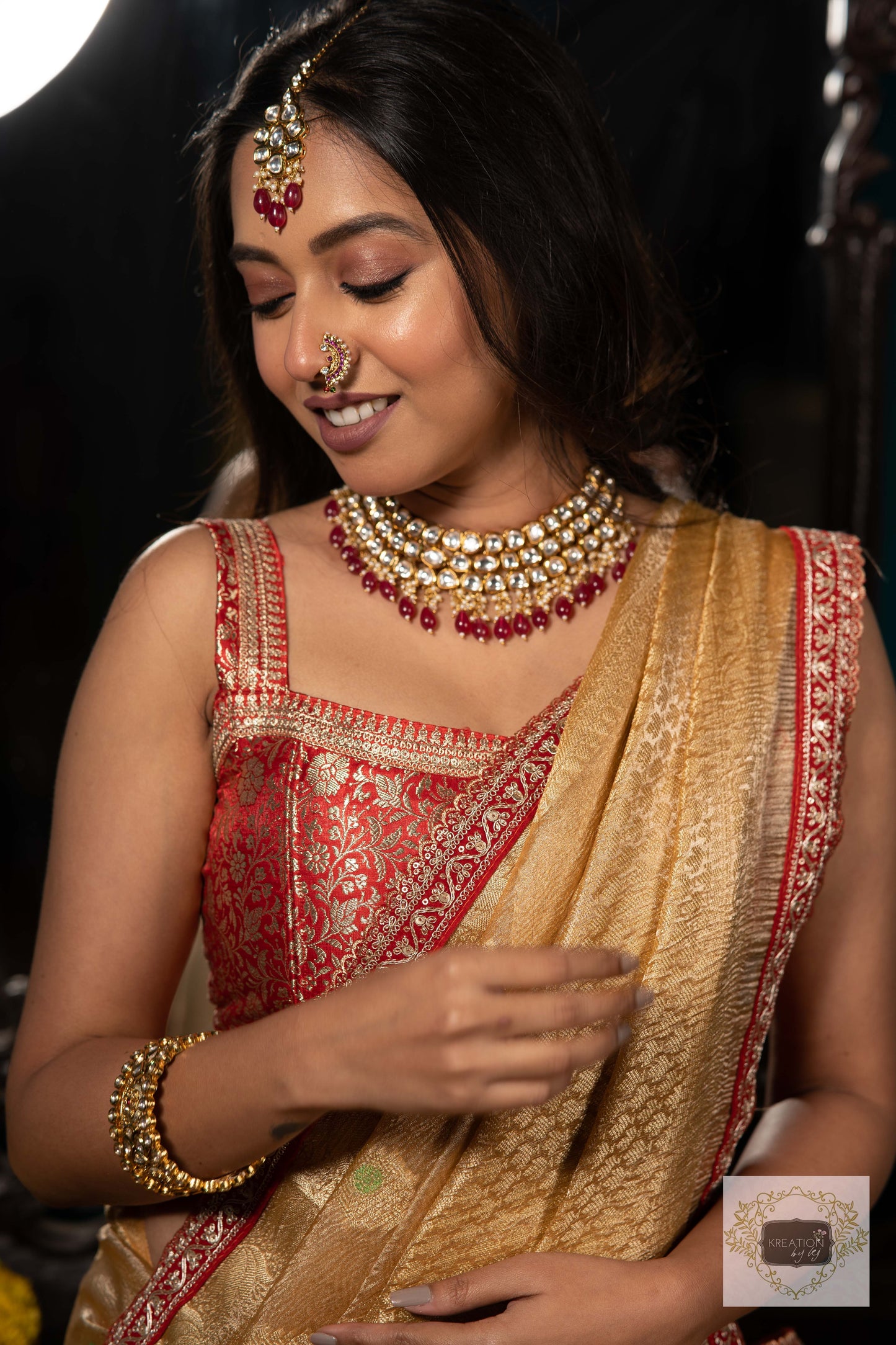 Red Banarasi Brocade Fabric