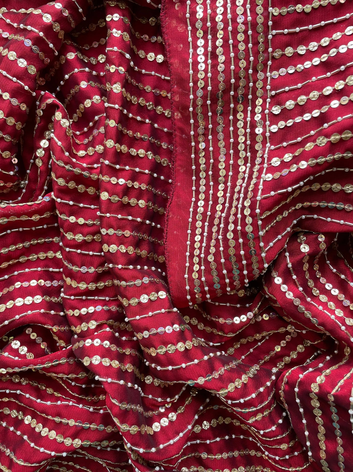 Maroon Chand Sifarish Saree for Engagement kreationbykj