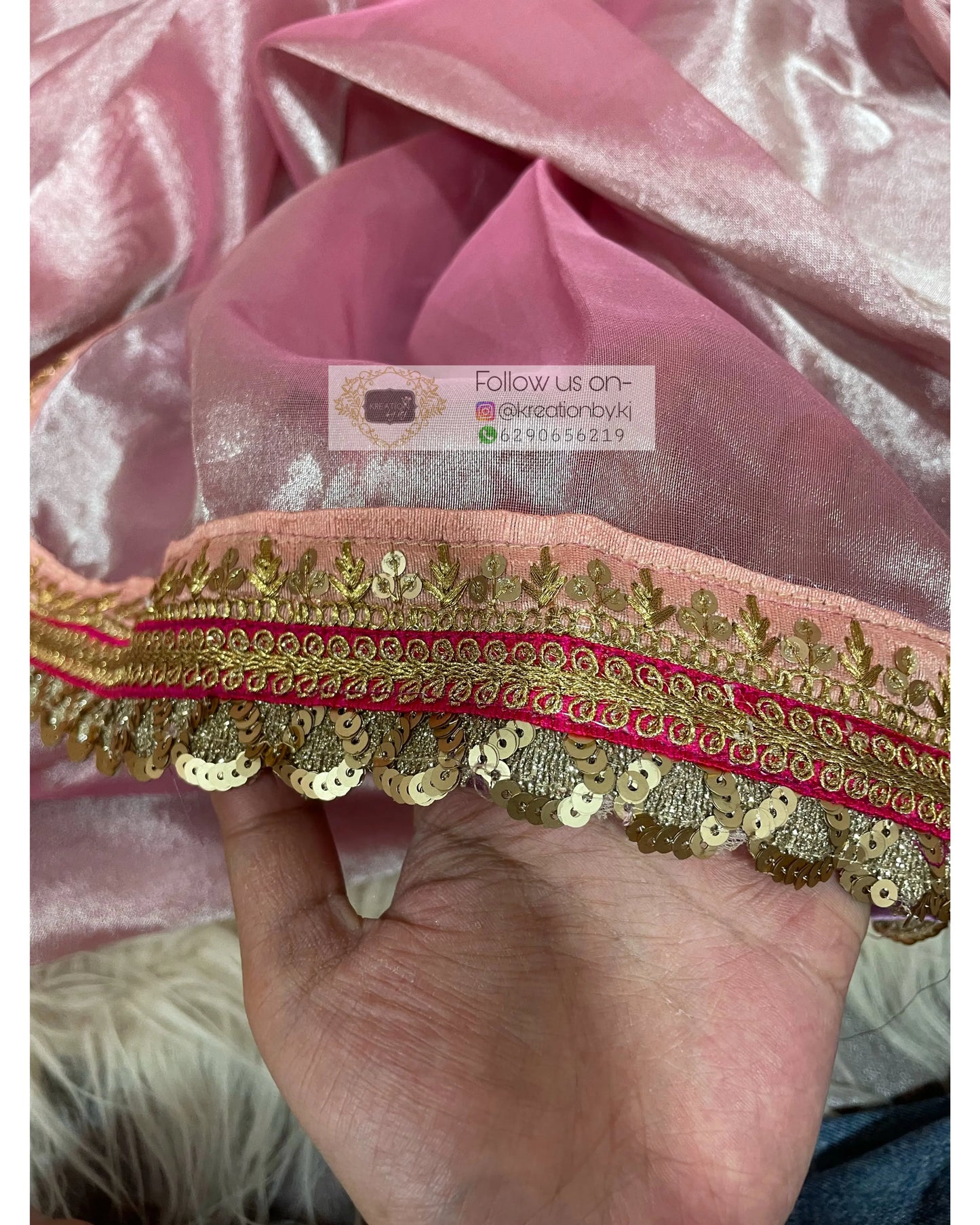Pastel Pink Tissue Bridal Veil kreationbykj