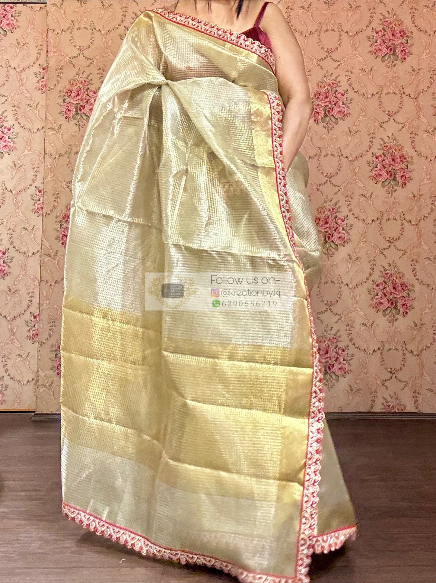Beige Golden Banarasi Saree