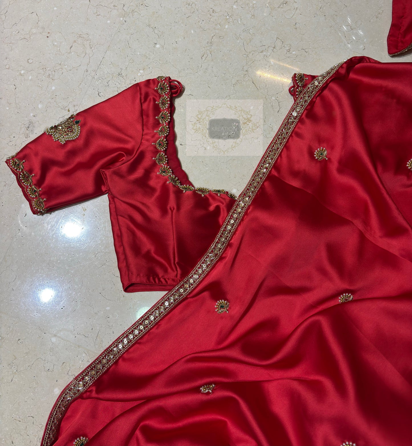 Crimson Red Kurmaie Saree