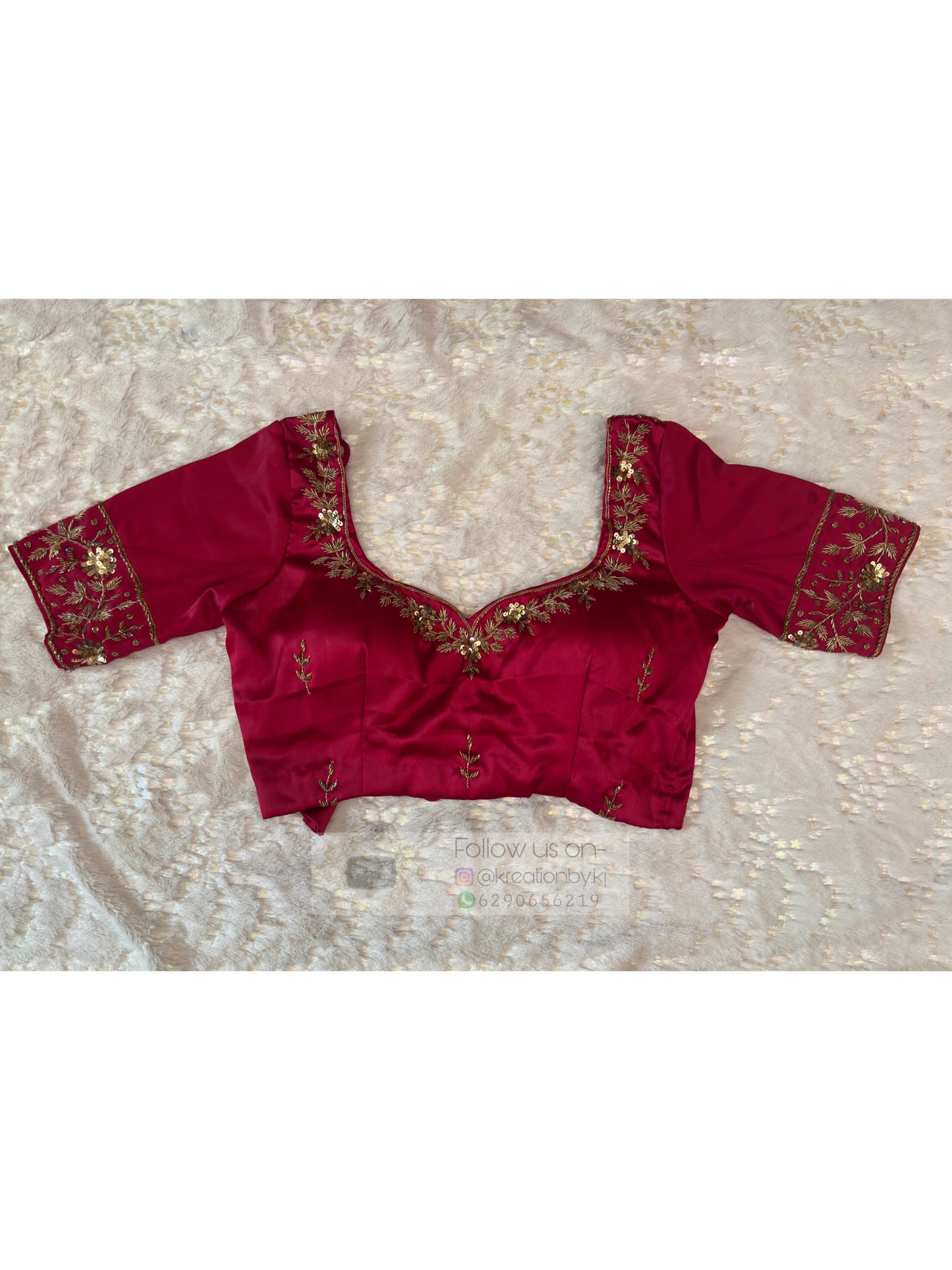 Hot Pink Designer Zardosi Blouse Piece kreationbykj