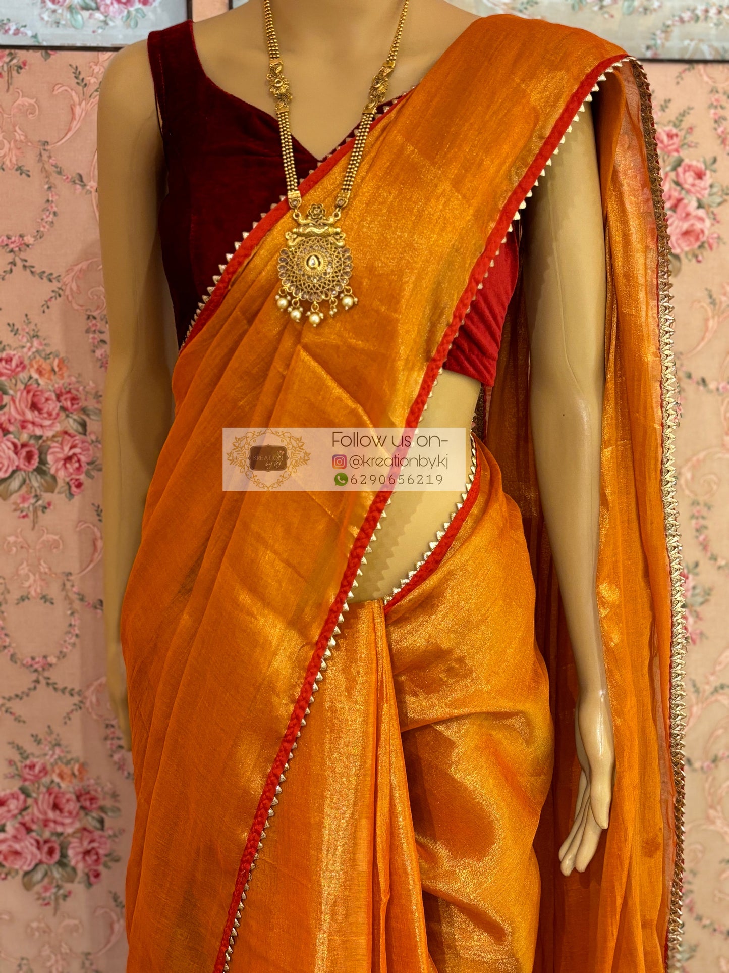 Agni Abha Cotton Tissue Saree kreationbykj