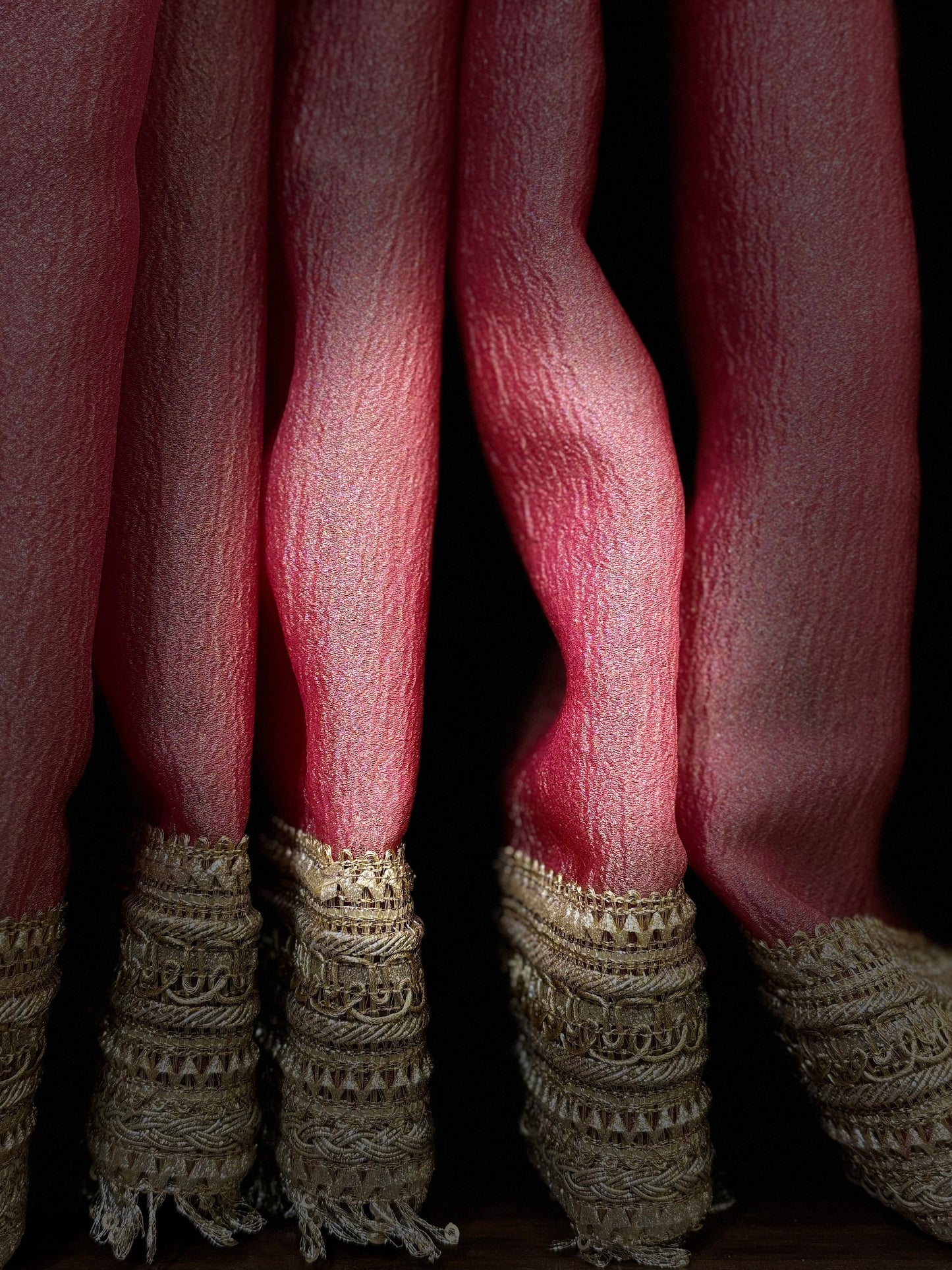 Old Rose Tissue Organza Banno Saree kreationbykj