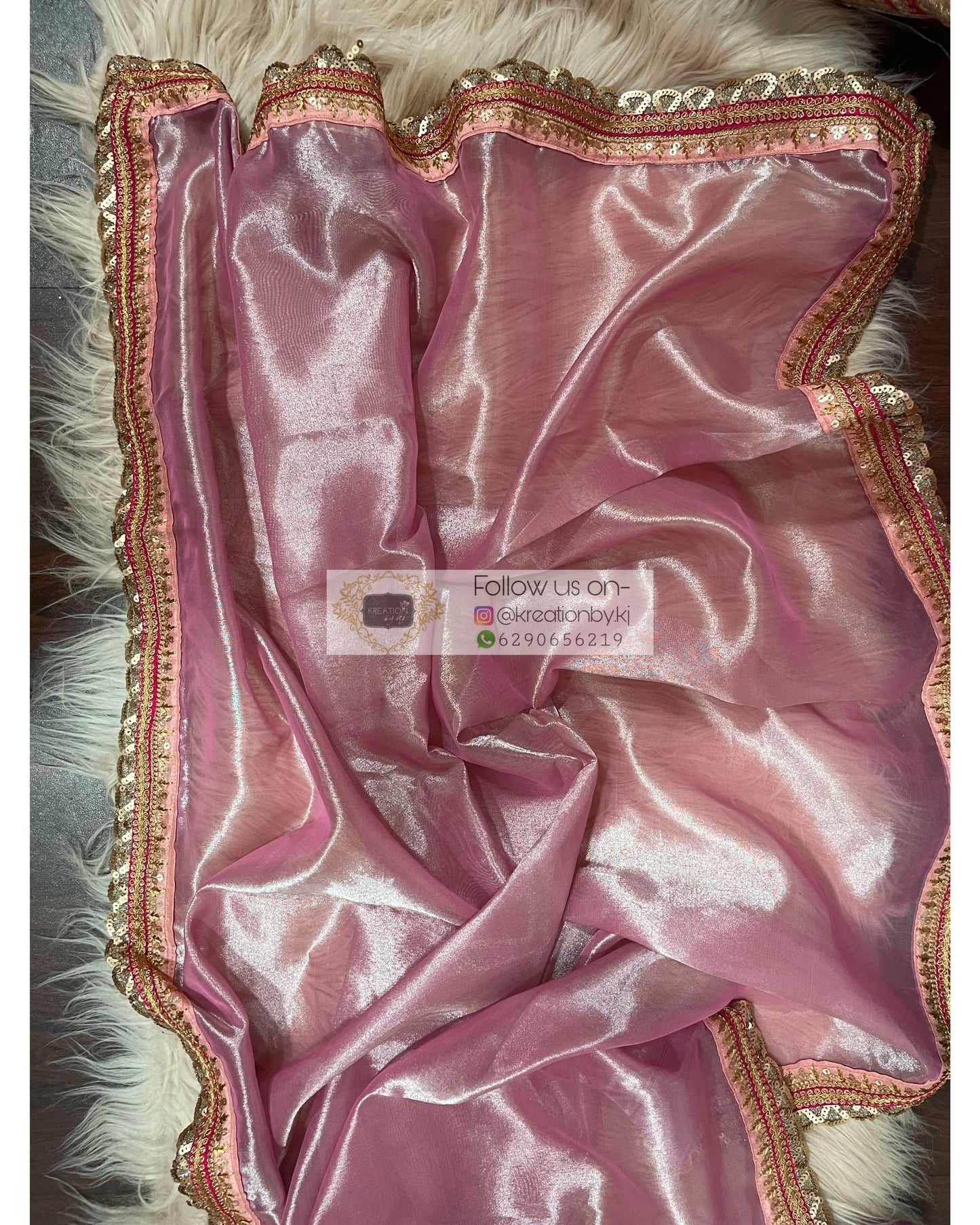 Pastel Pink Tissue Bridal Veil kreationbykj