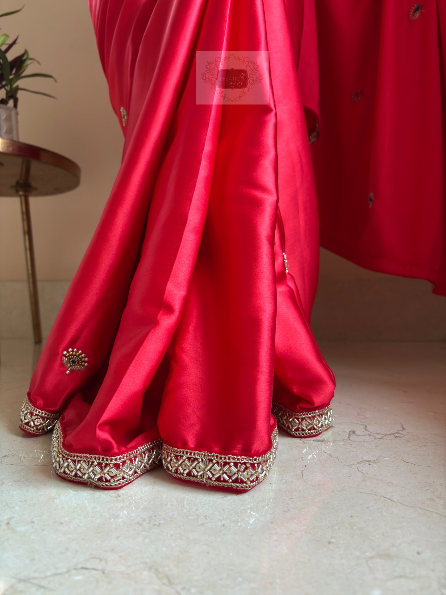 Crimson Red Kurmaie Saree