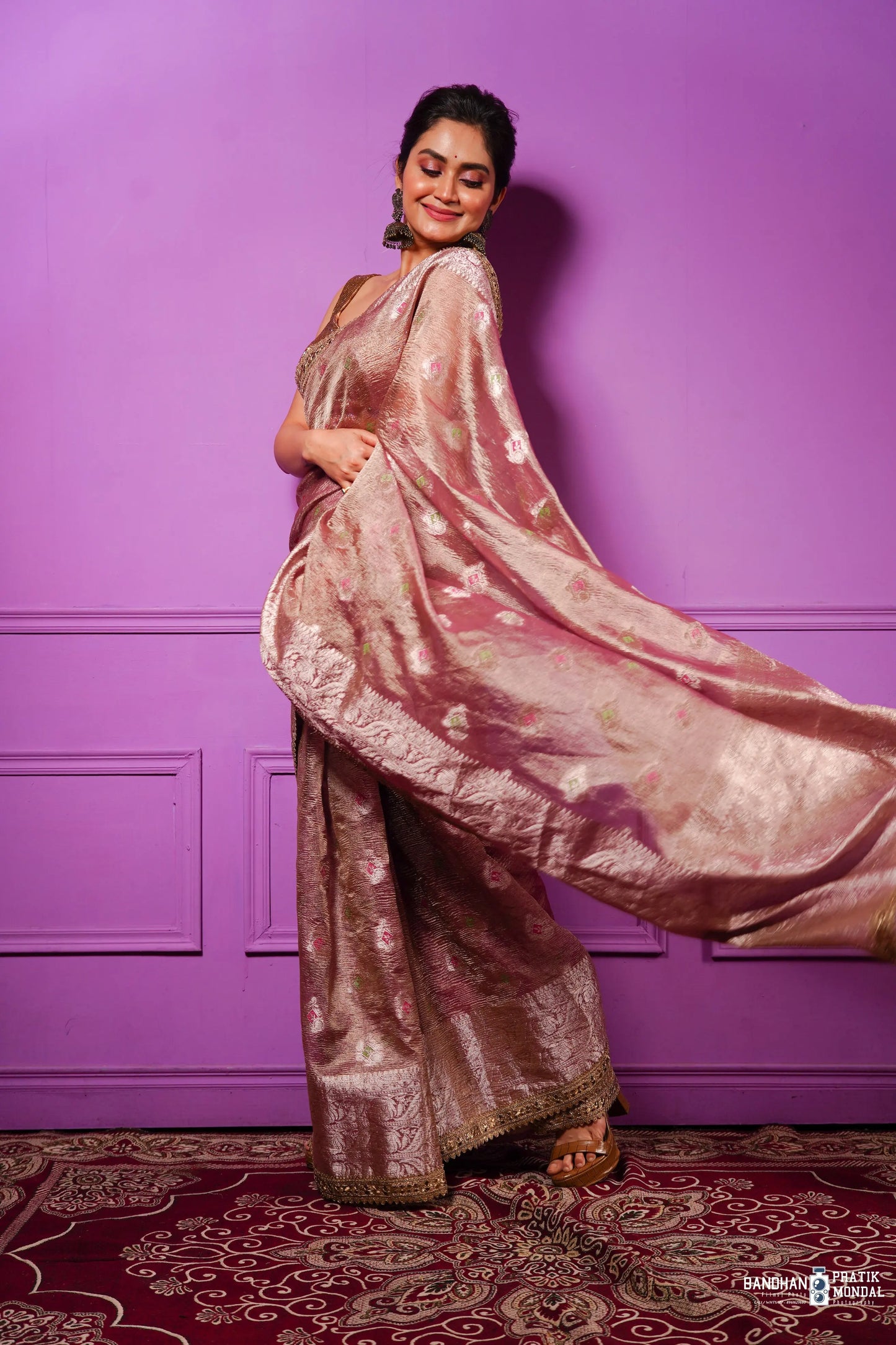 Lilac Designer Tissue Silk Banarasi Saree kreationbykj