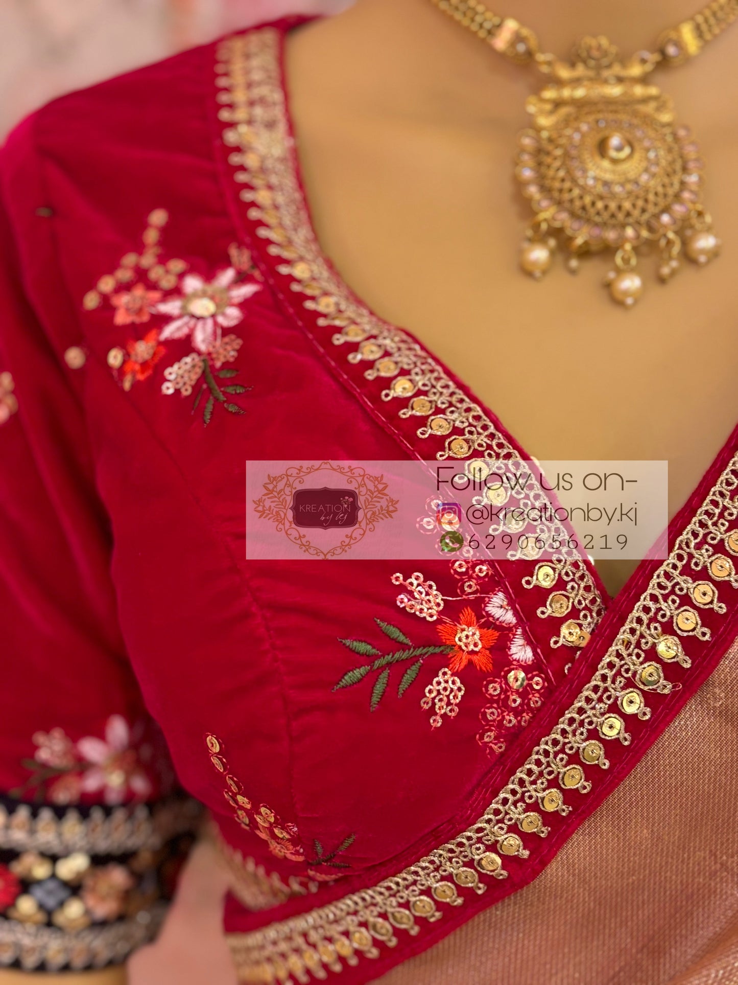 Dusty Pink Tissue Banarasi Saree with Designer Velvet Blouse kreationbykj