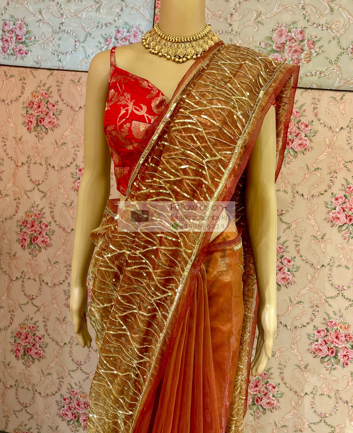 Liquid Gold A Sky full of Stars Saree For Reception kreationbykj
