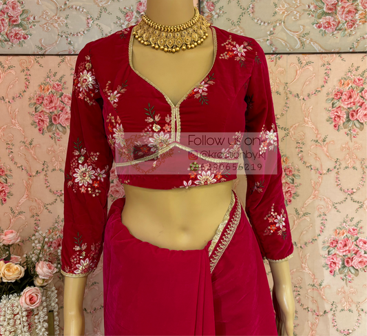 Rani Velvet Long Sleeve Blouse kreationbykj