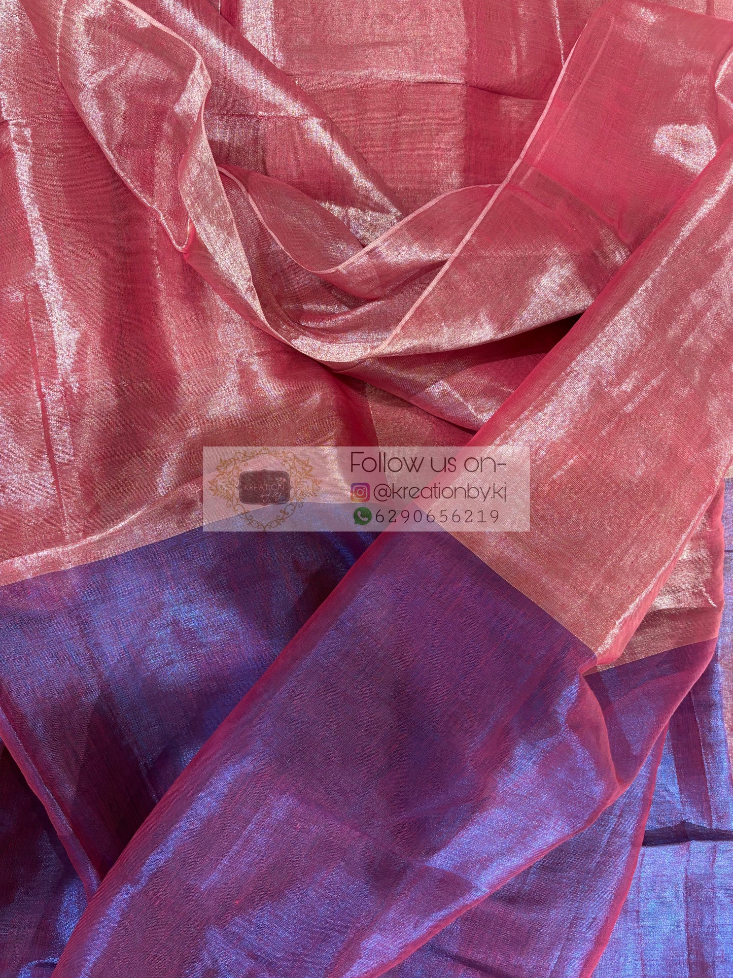 Pink Orchid Two in One Tissue Saree kreationbykj