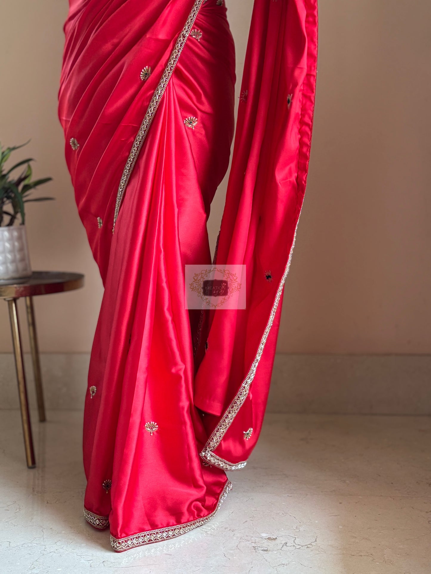 Crimson Red Kurmaie Saree