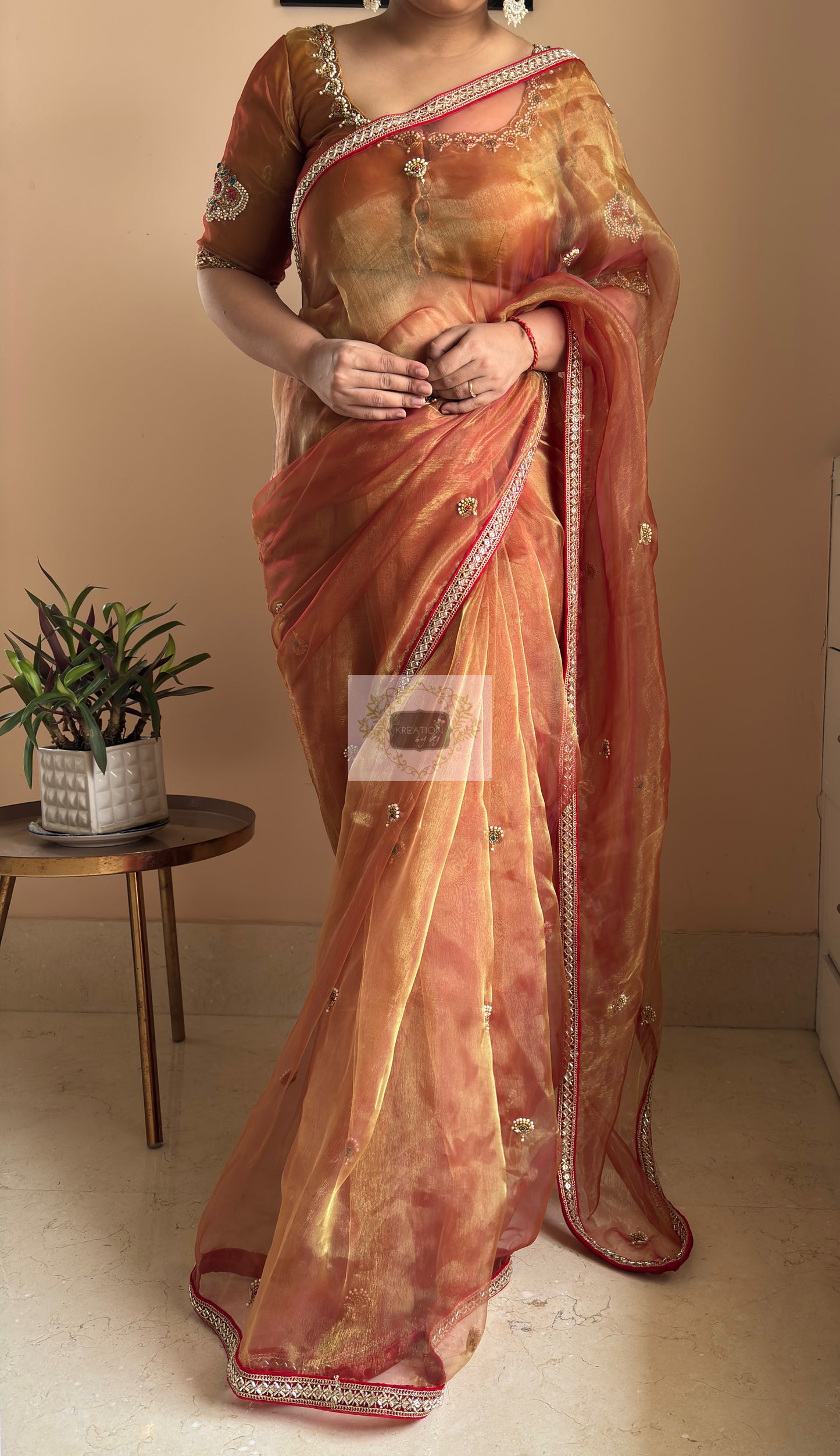 Liquid Gold Kurmaie Saree - kreationbykj