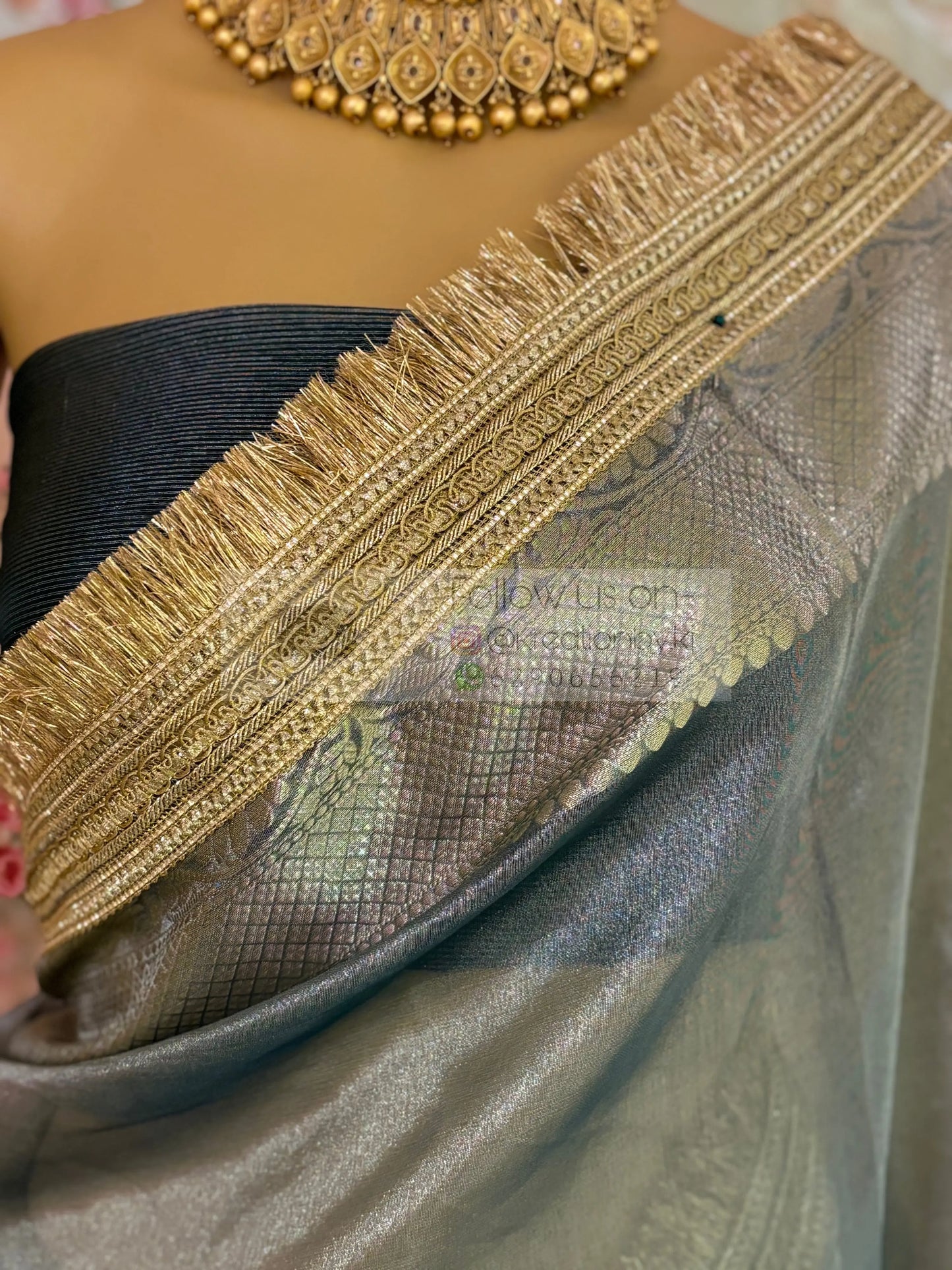 Sage Green Banarasi Banno Saree kreationbykj