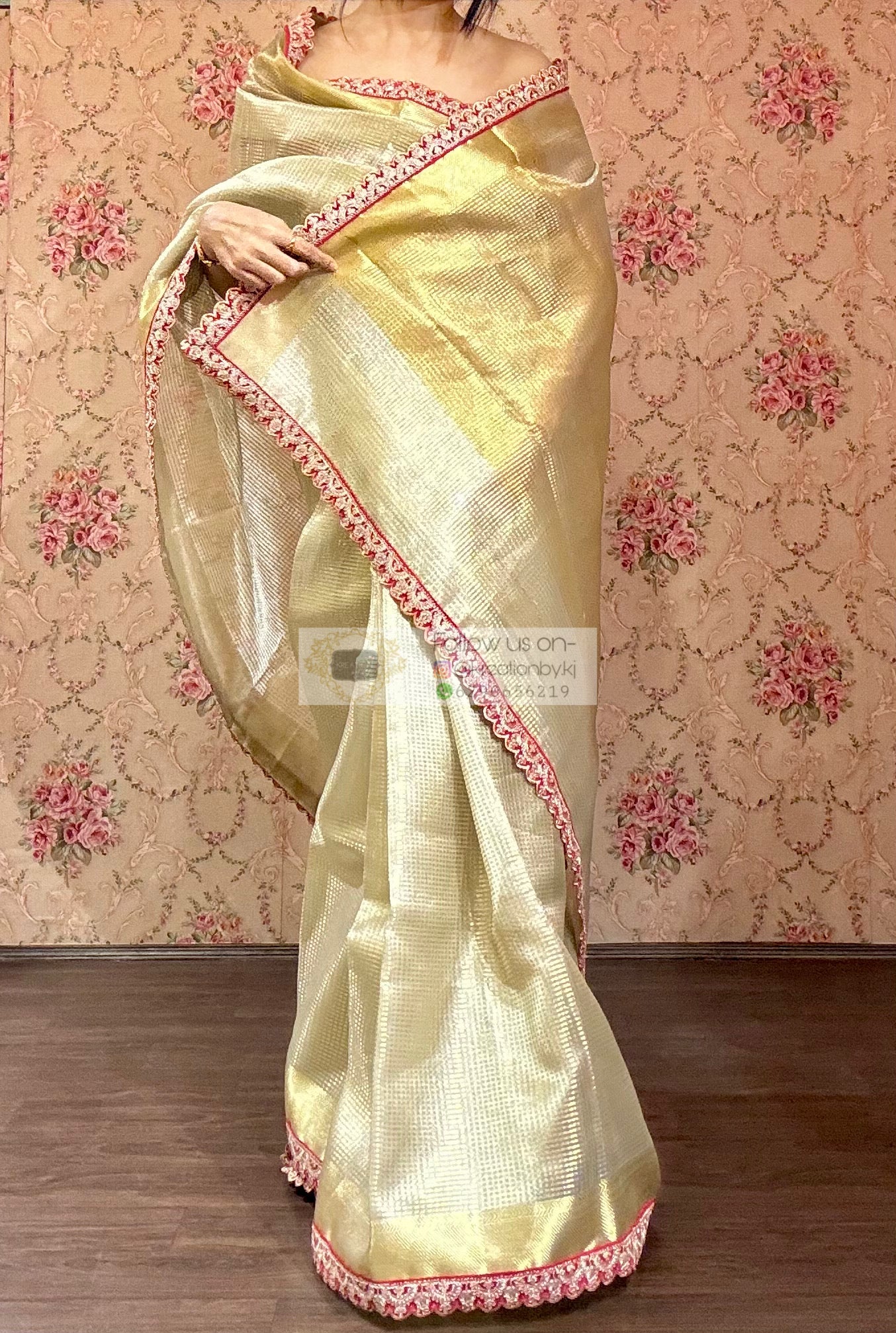 Beige Golden Banarasi Saree