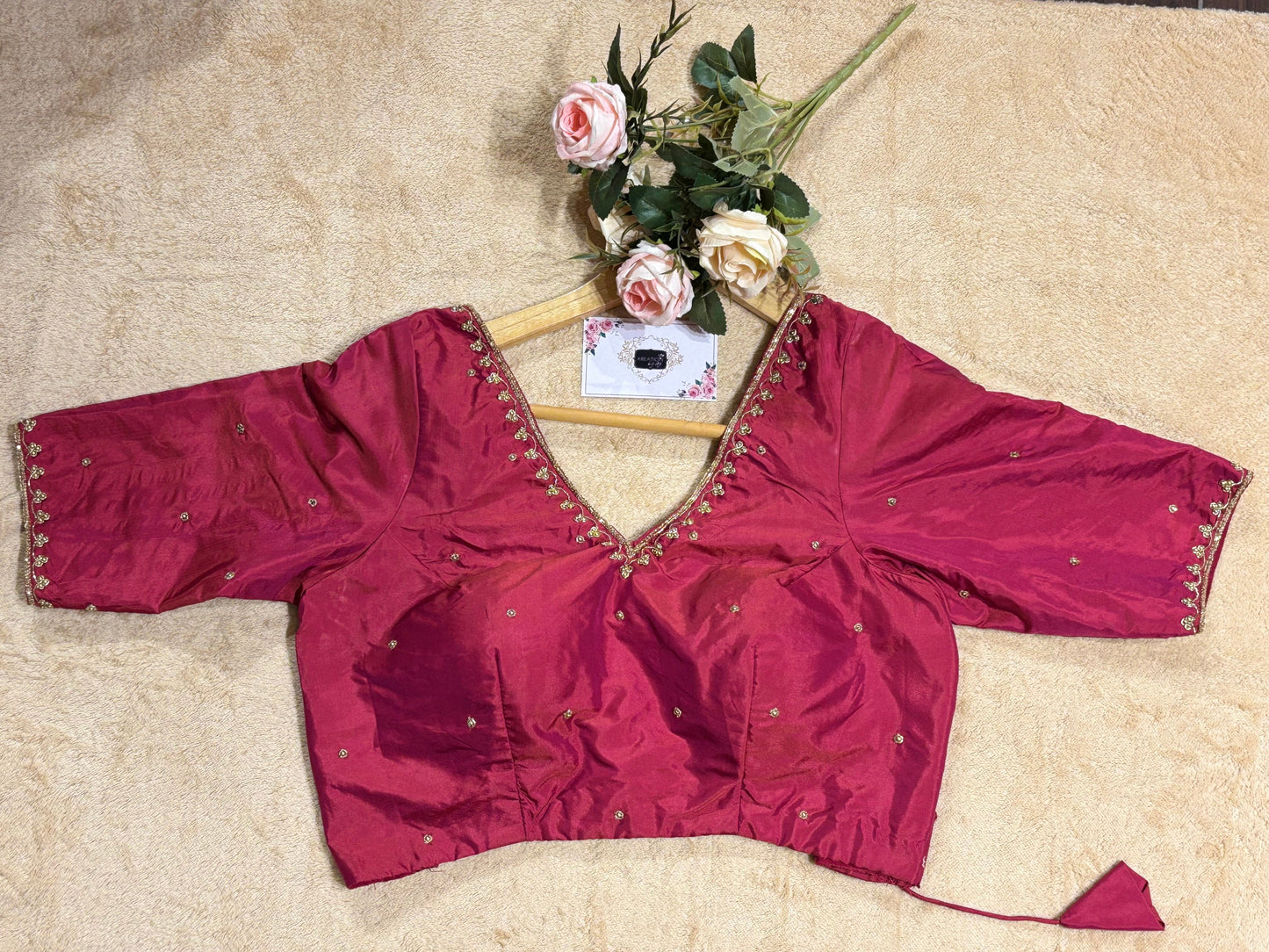 Magenta Silk Blouse kreationbykj