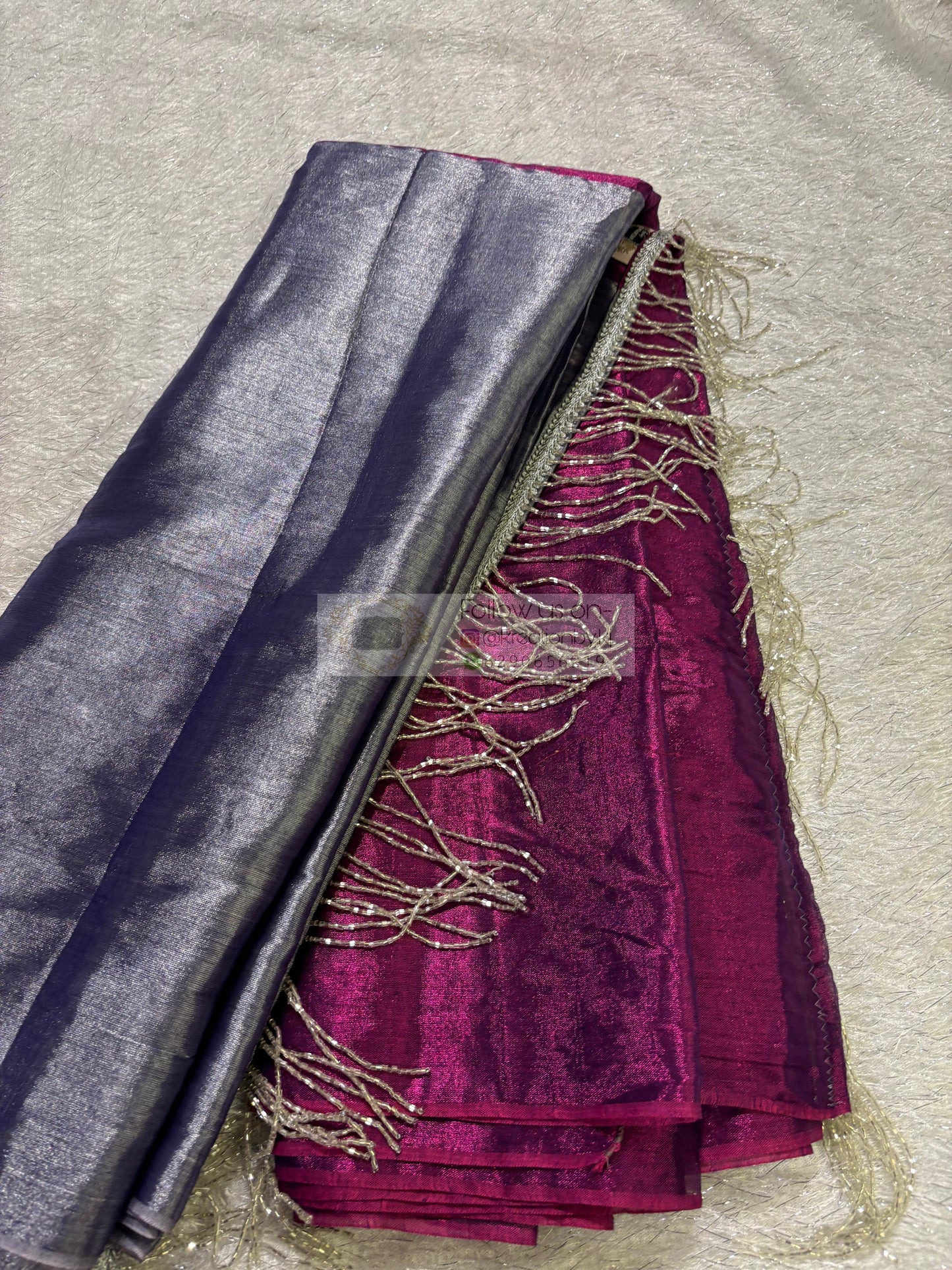 Jamun Gola Cotton Tissue Saree kreationbykj