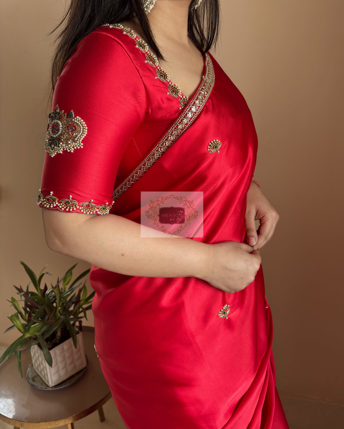Crimson Red Kurmaie Saree