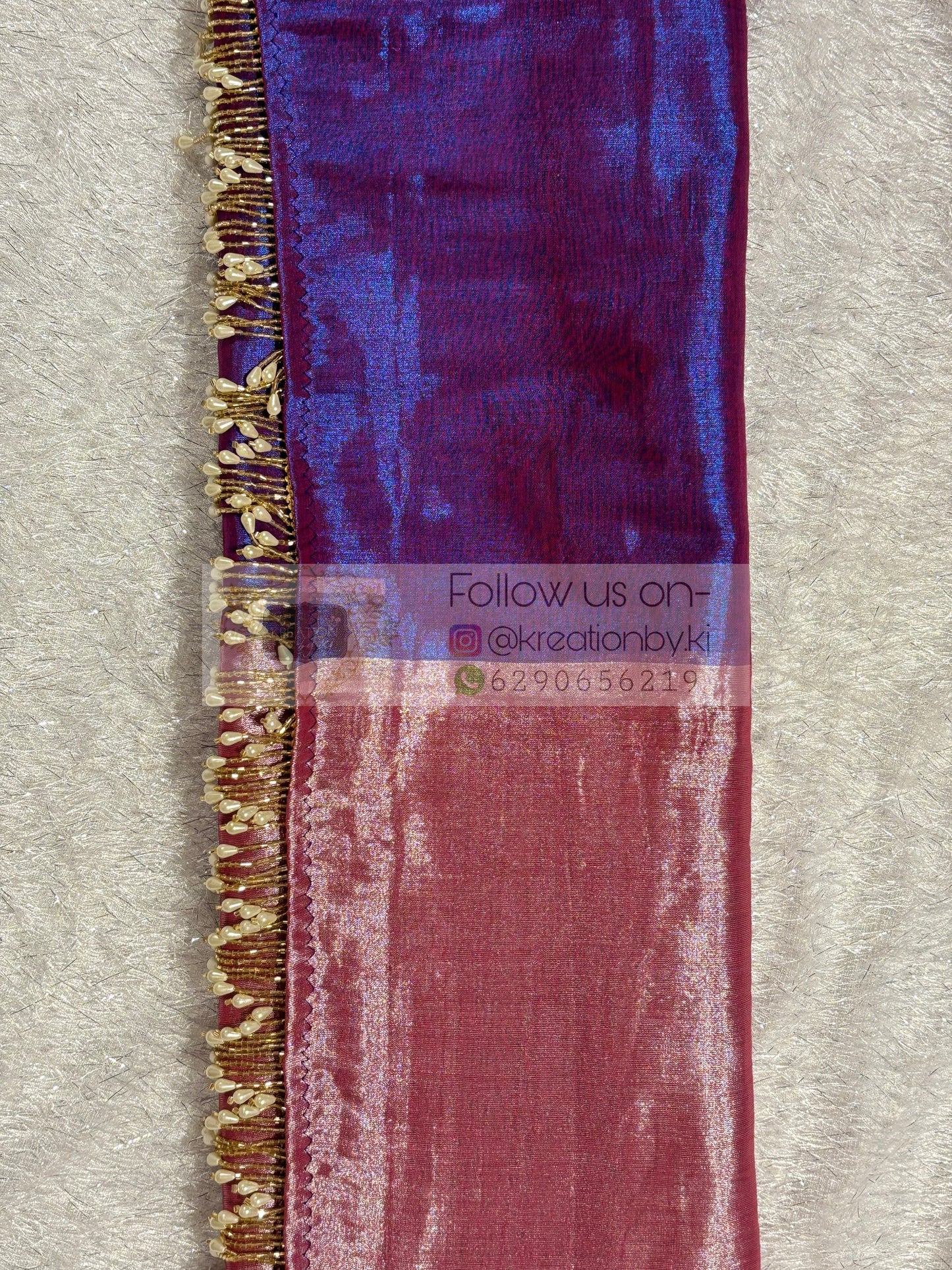 Pink Orchid Two in One Tissue Saree kreationbykj