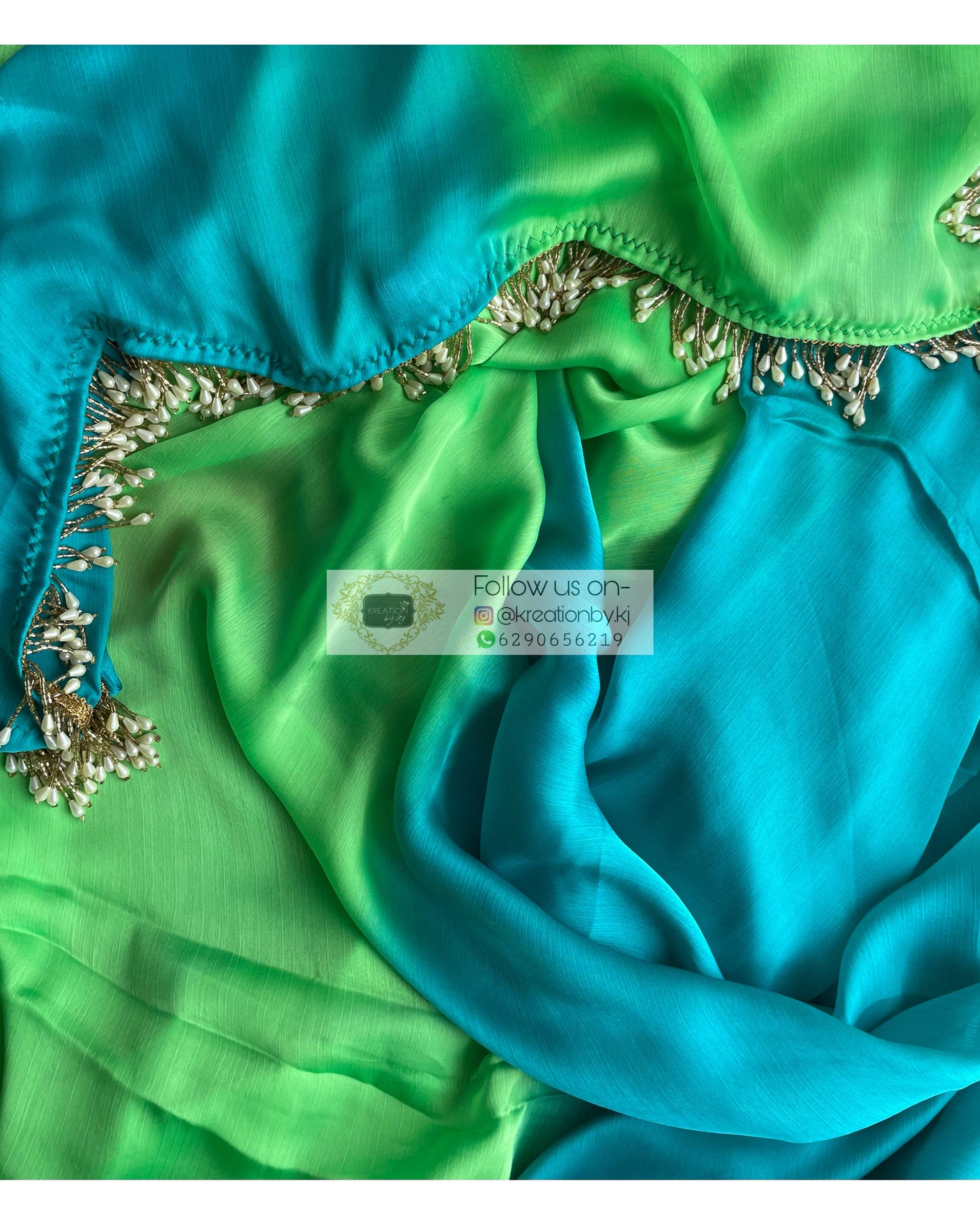 Mojito Ombré Chinnon Saree kreationbykj
