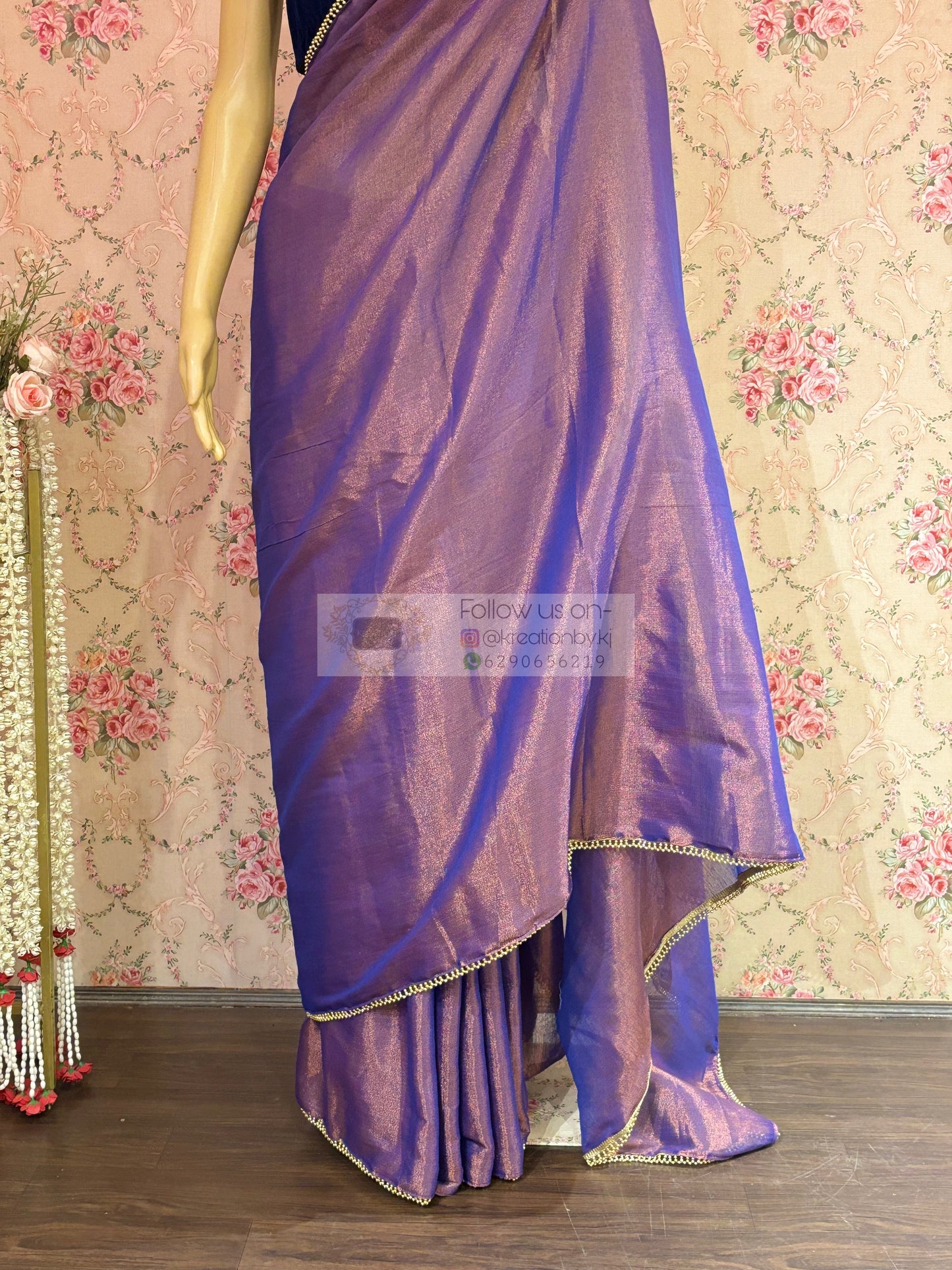 Dual Tone Tissue Saree kreationbykj