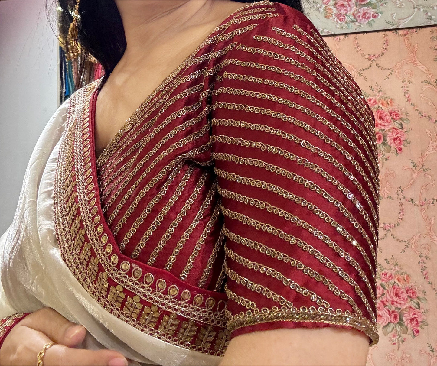 Maroon Bridal Blouse kreationbykj