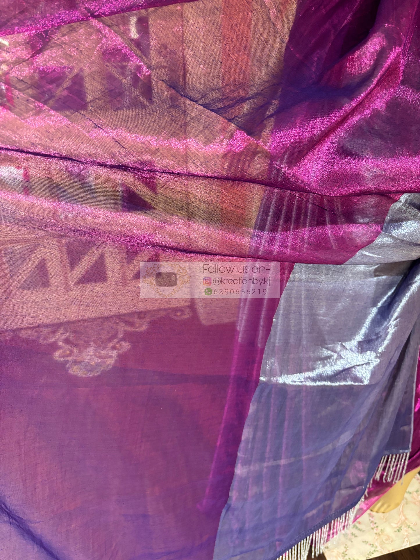 Jamun Gola Cotton Tissue Saree kreationbykj