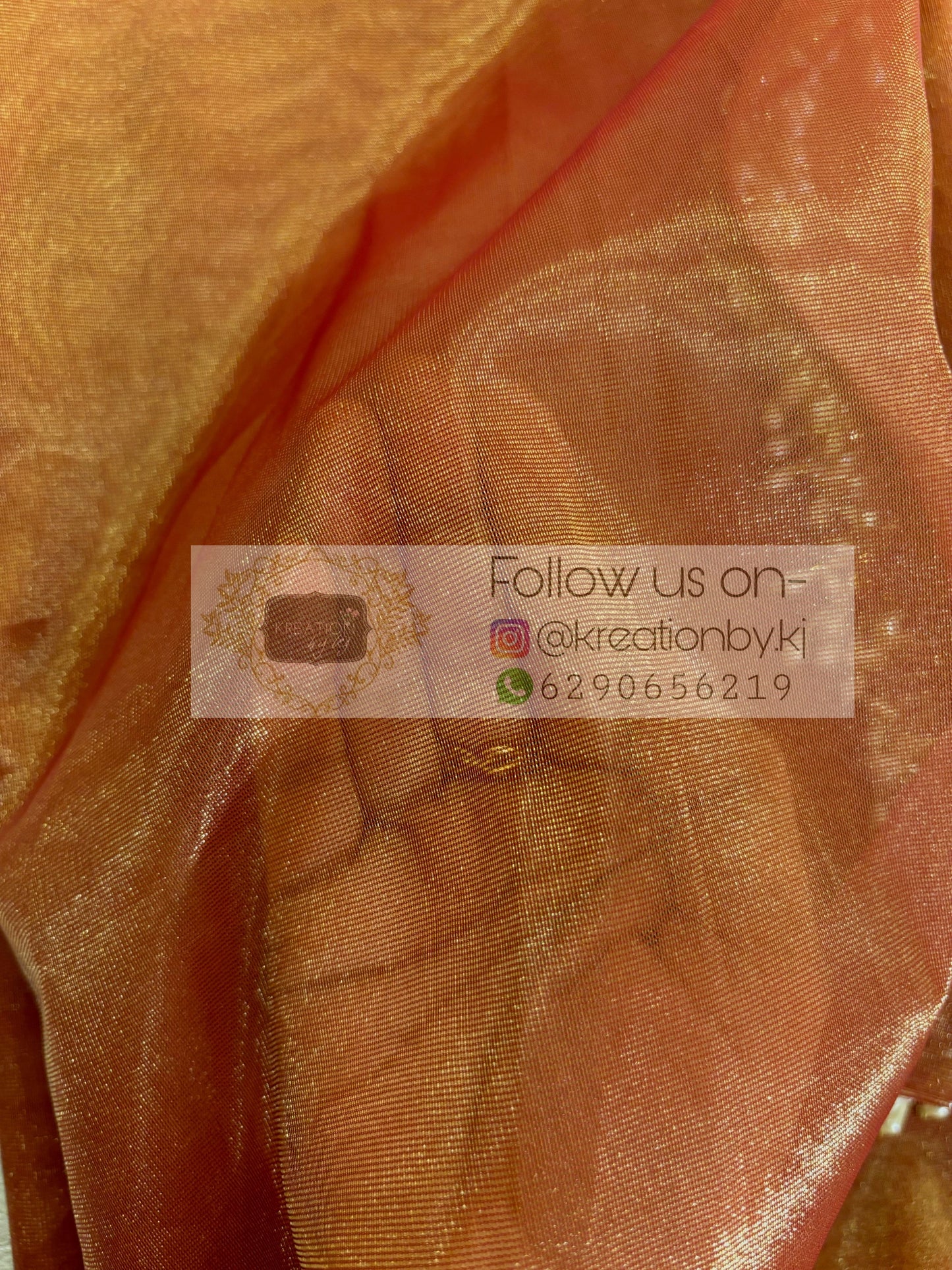 Caramel Tissue Net Cocktail Saree kreationbykj