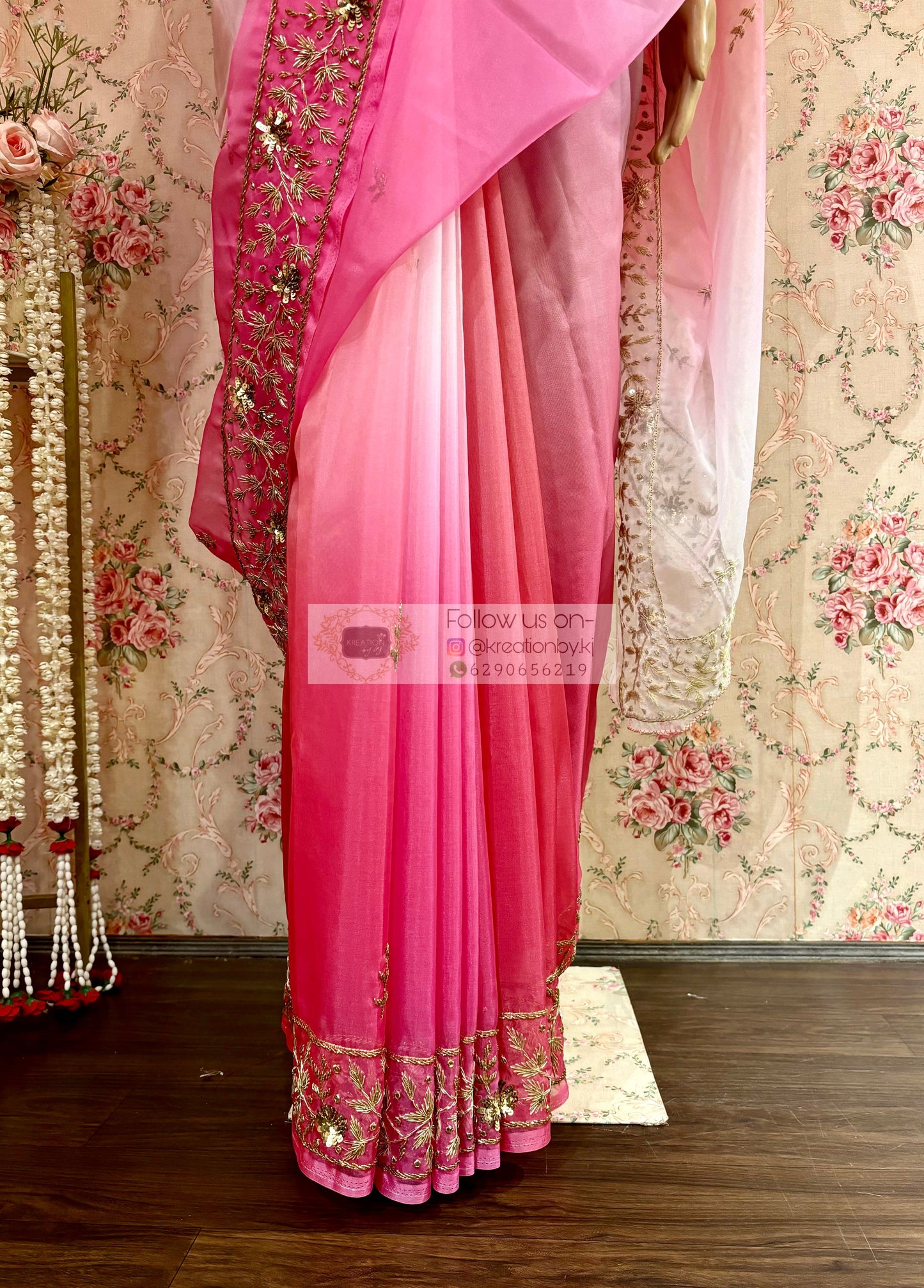 Gulabi Ombré Anaya Saree kreationbykj