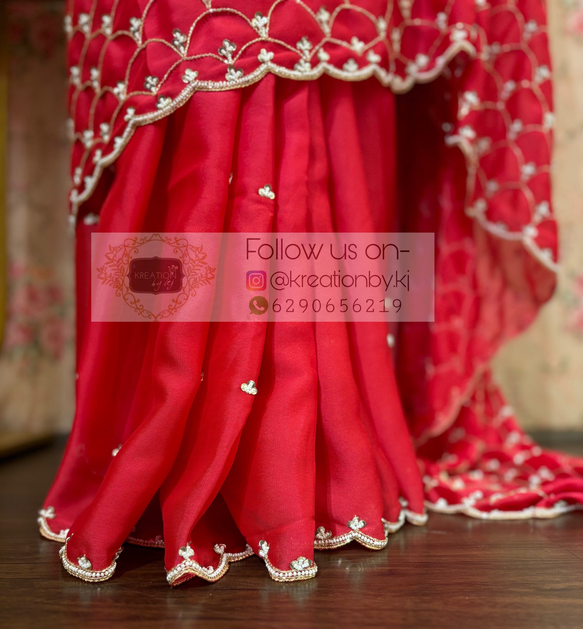 Barbie Pink Ombré Mehraab Jaal Saree kreationbykj