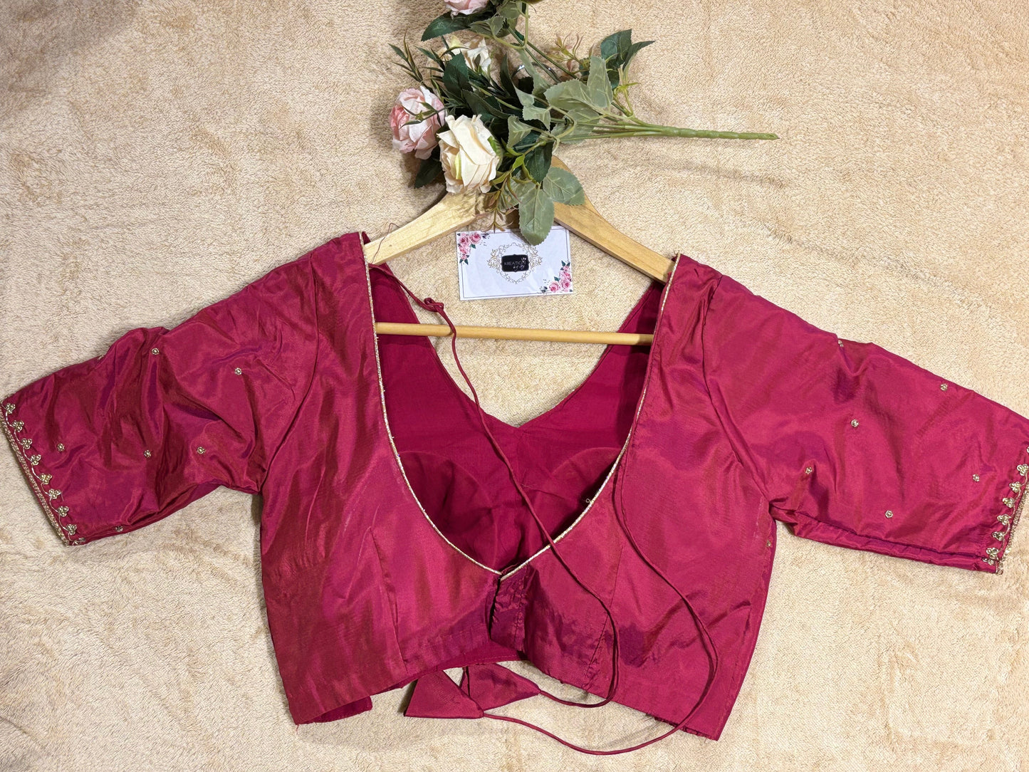 Magenta Silk Blouse kreationbykj