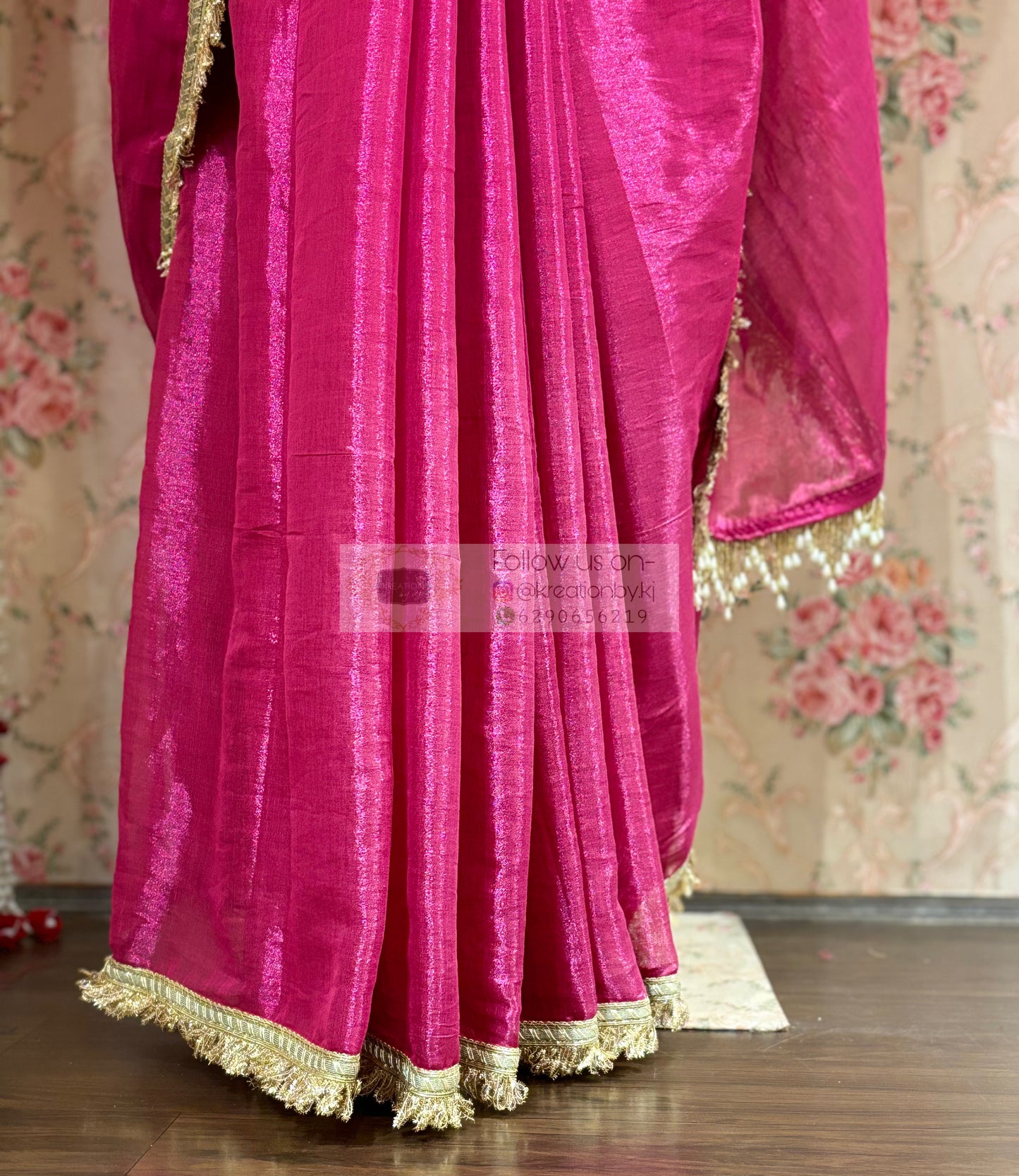 Gulabi Banno Tissue Saree