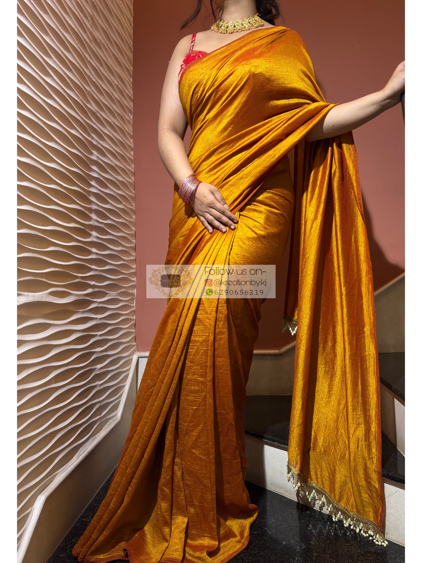 Mustard Yellow Soft Saree kreationbykj