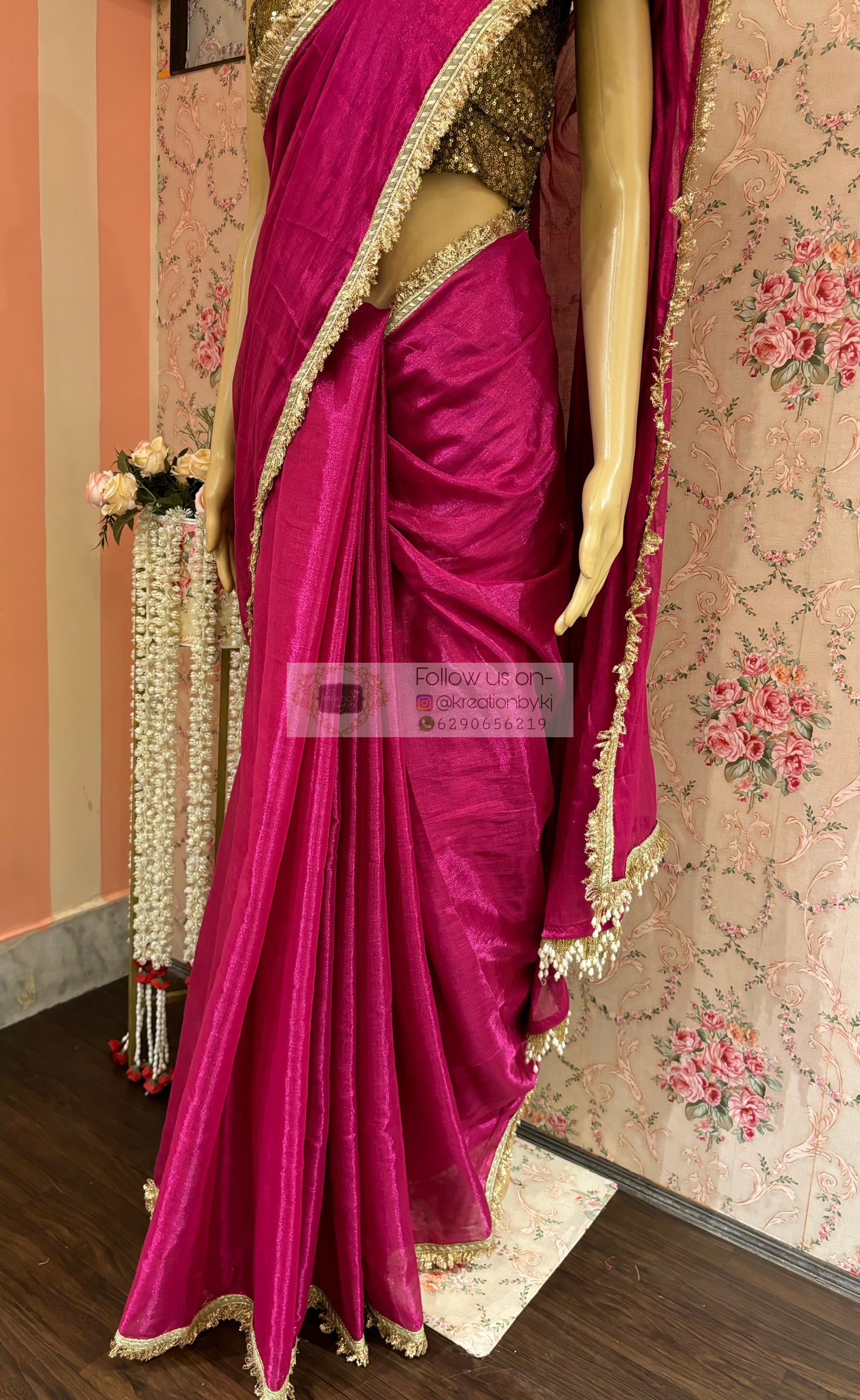 Gulabi Banno Tissue Saree