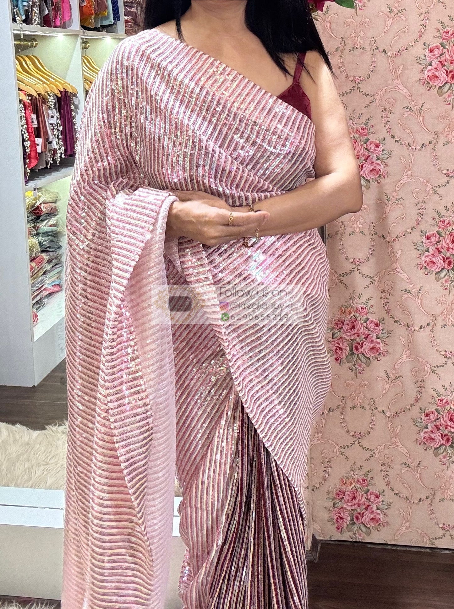 Dazzle Queen Sequin Half Saree kreationbykj