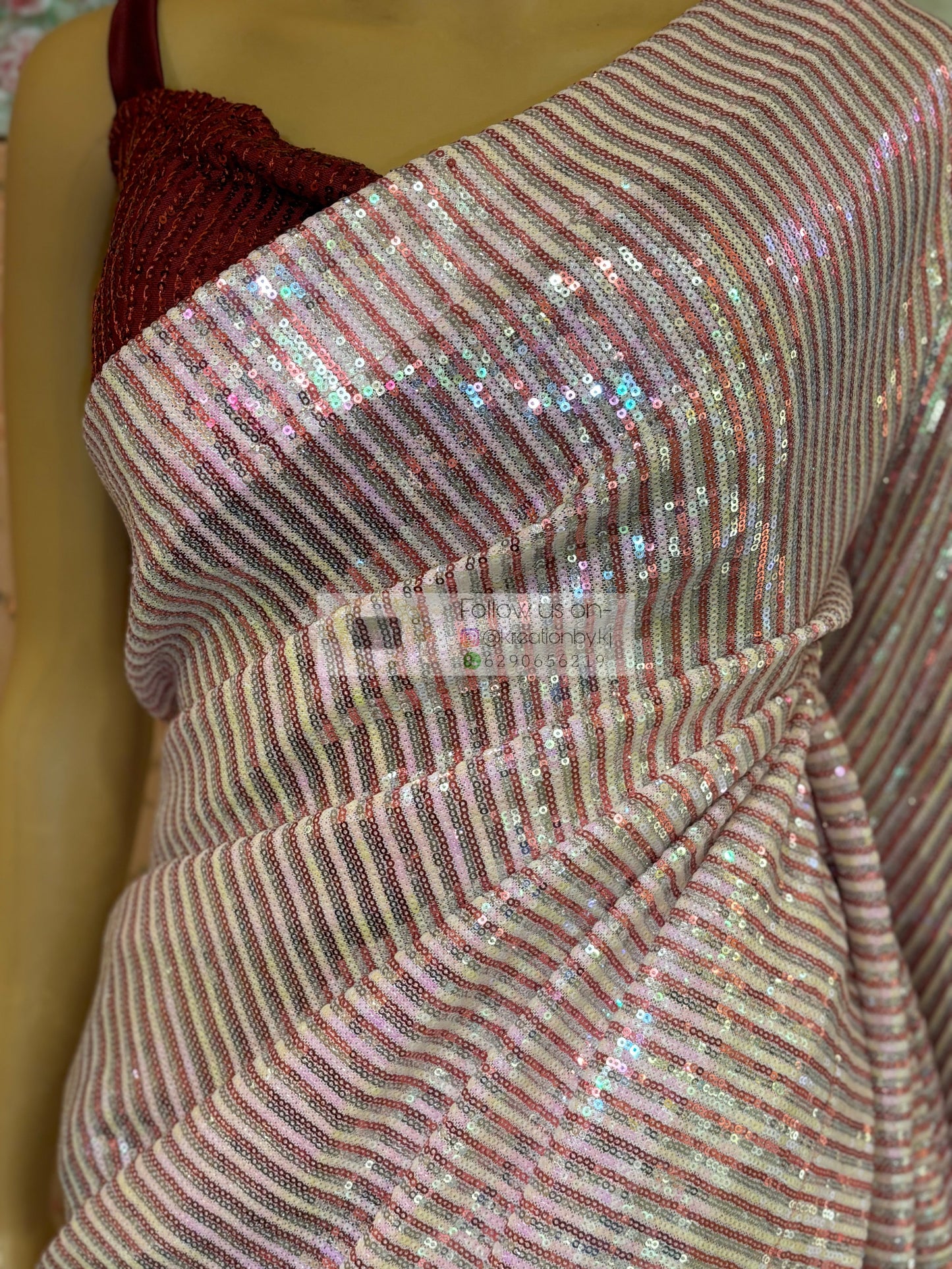 Dazzle Queen Sequin Half Saree kreationbykj