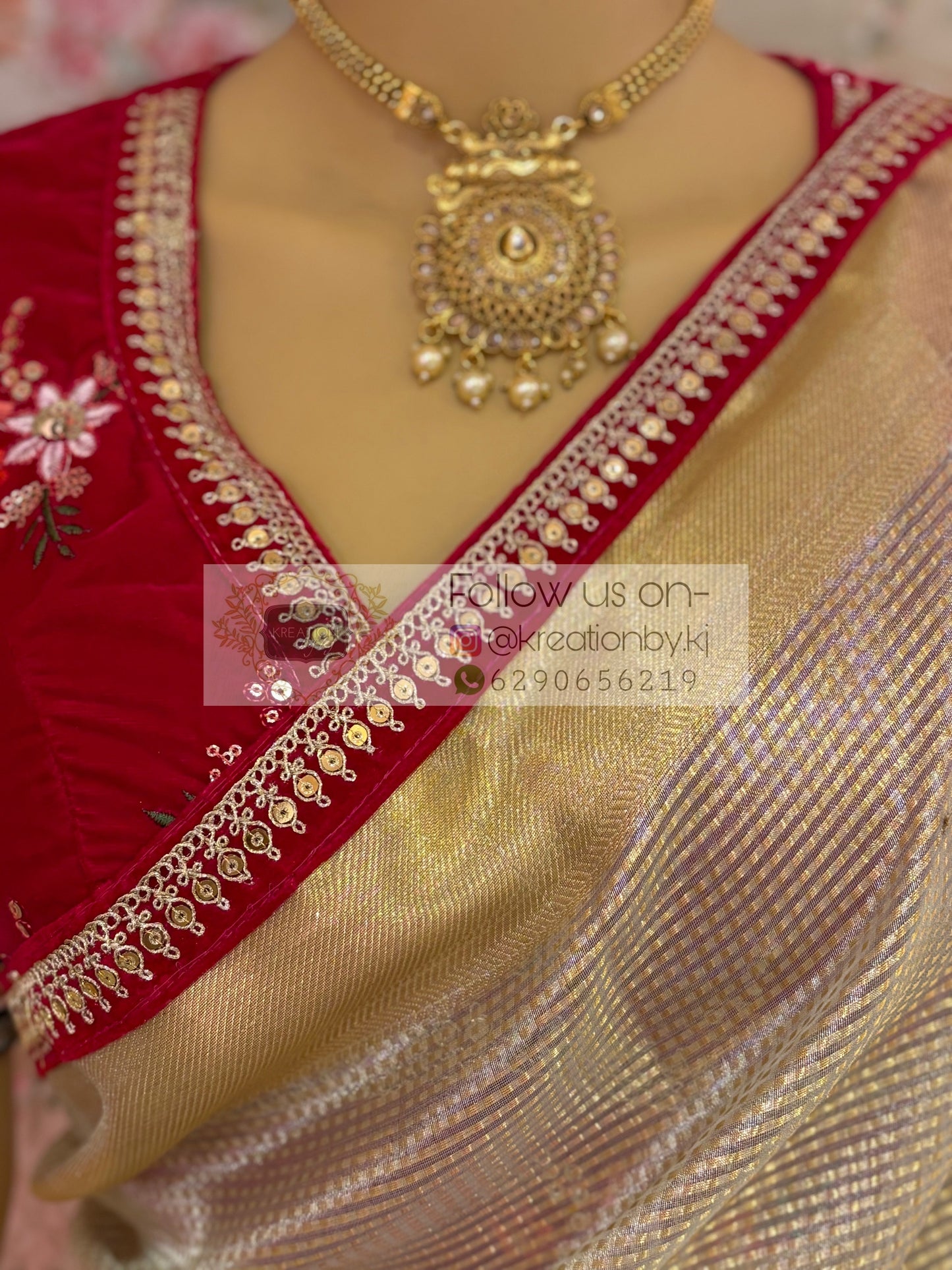 Shubho Designer Tissue Banarsi Saree For Durga Puja kreationbykj