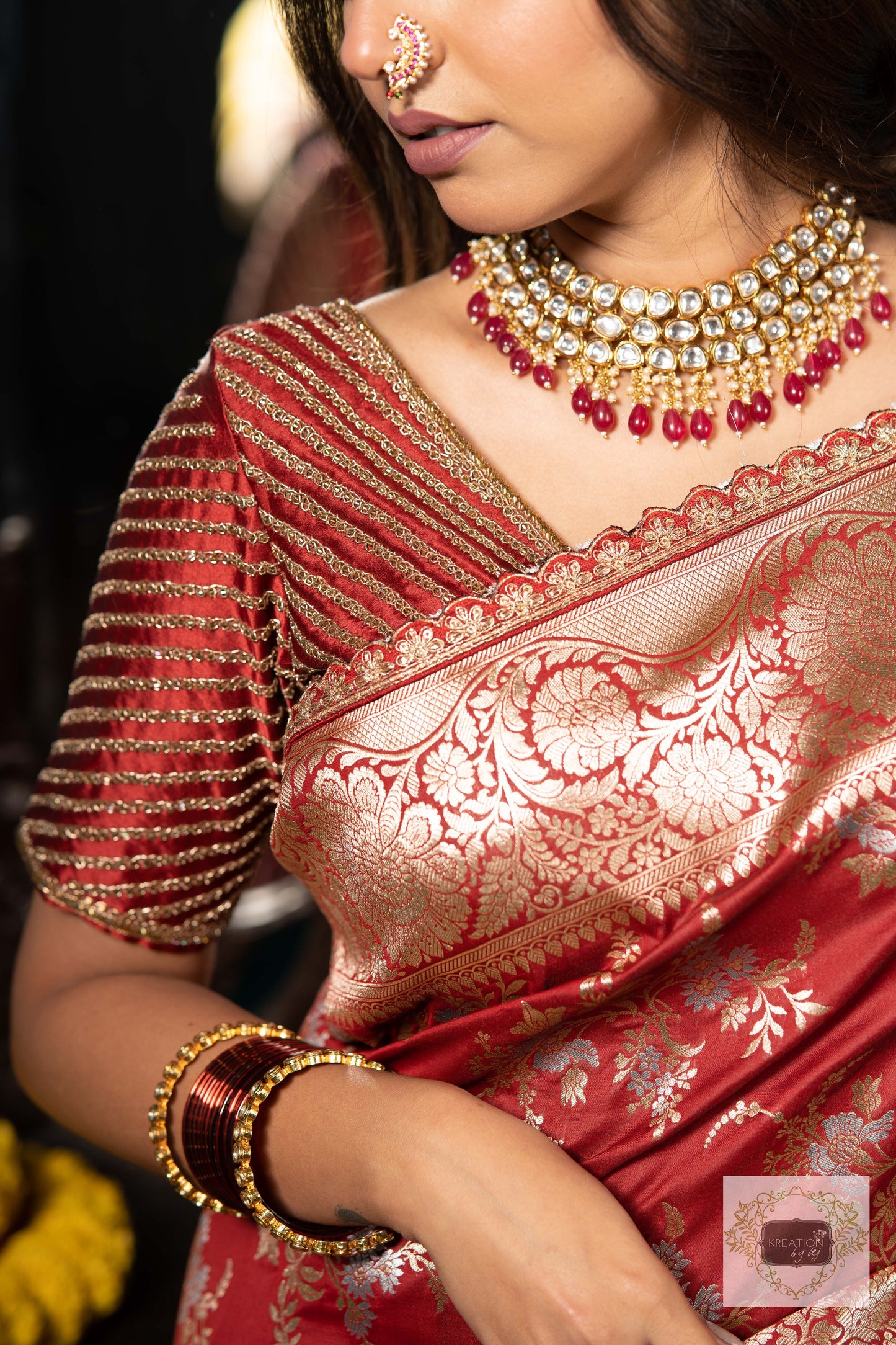 Maroon Bridal Blouse kreationbykj
