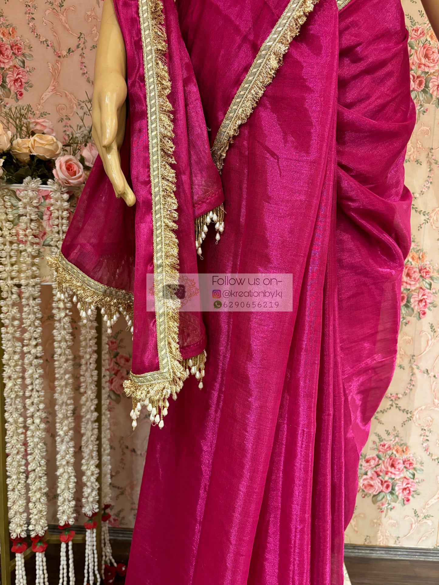 Gulabi Banno Tissue Saree