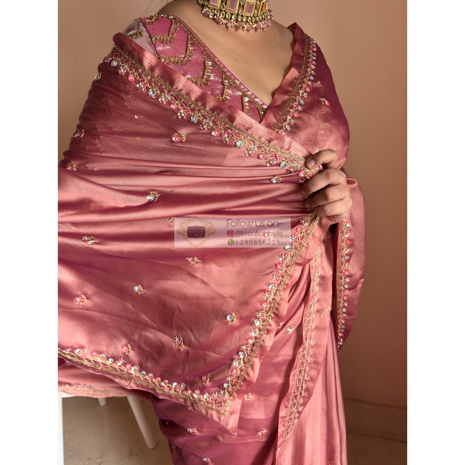 Summer Mauve Pink Saree Kreation by KJ