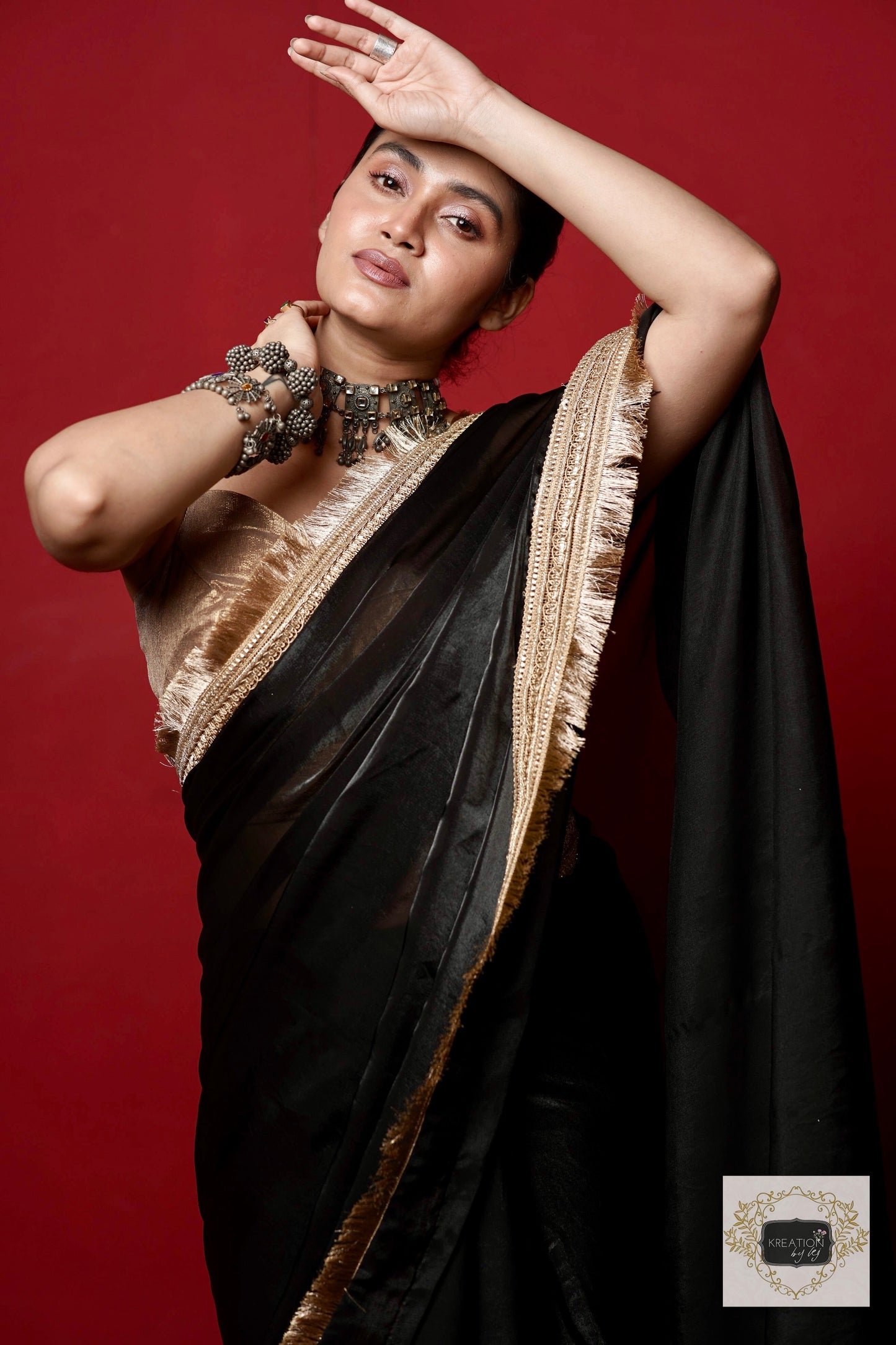 Black Banno Saree kreationbykj