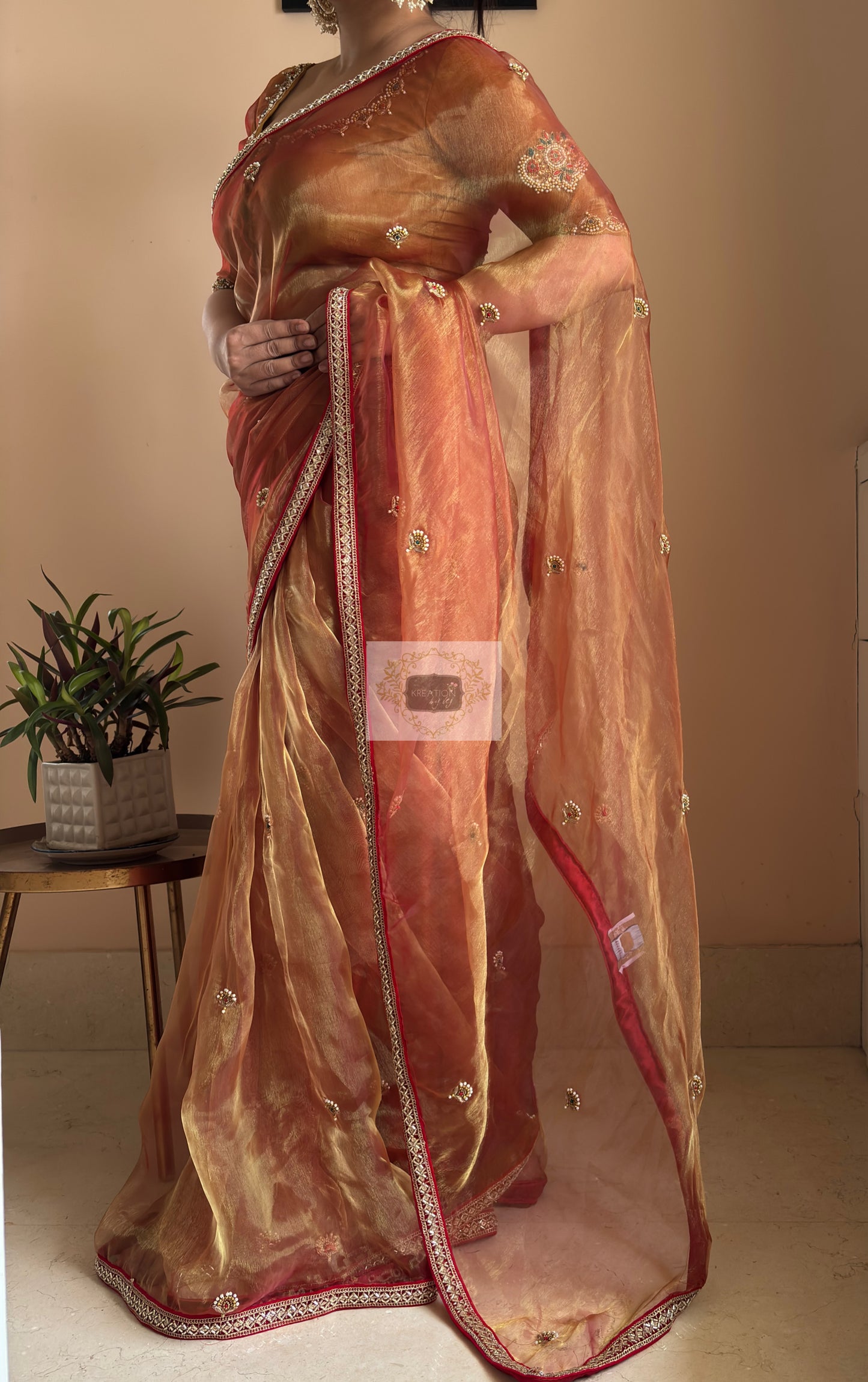 Liquid Gold Kurmaie Saree - kreationbykj